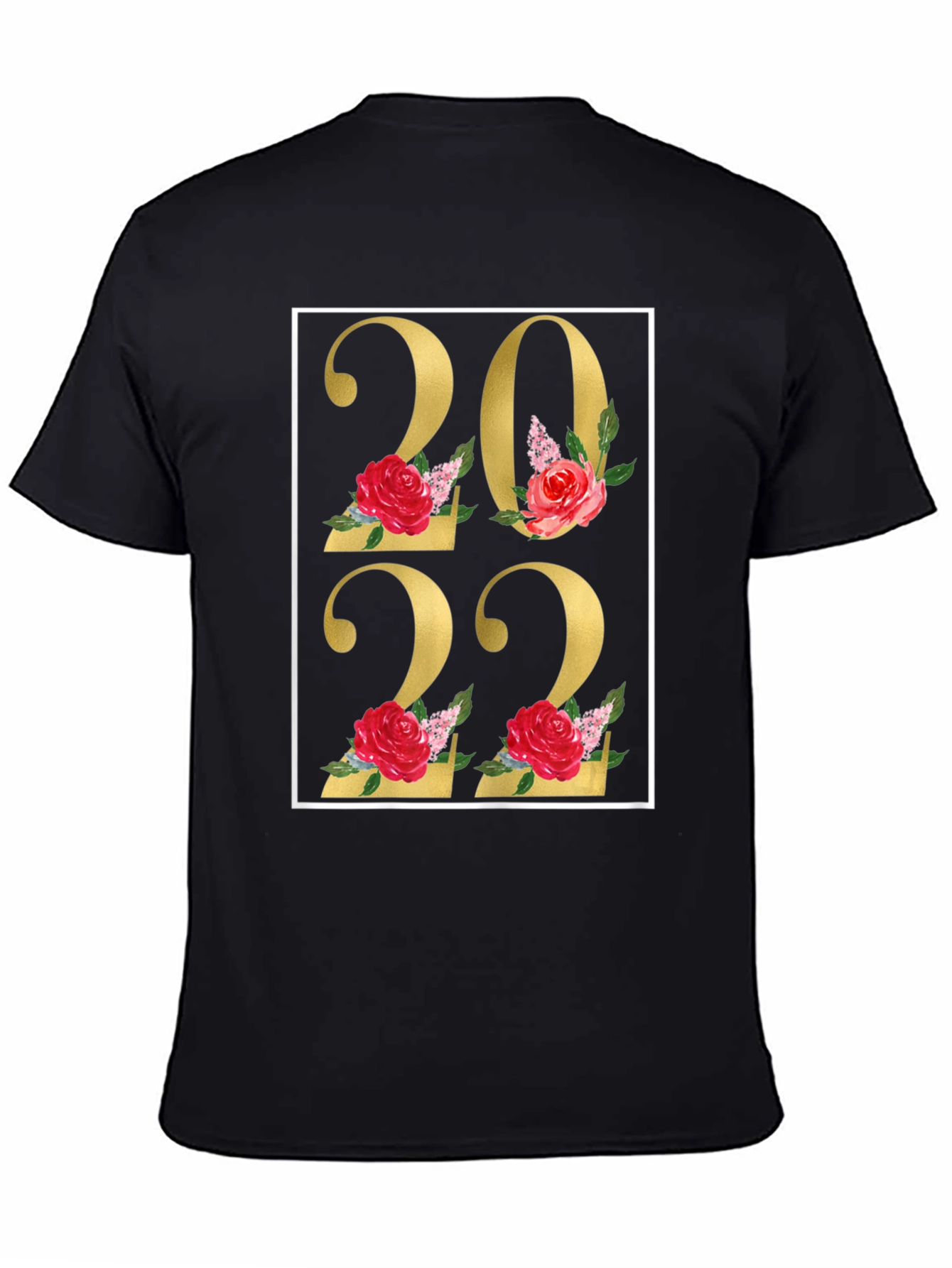 Black Floral 2022 Black T-Shirt view 4