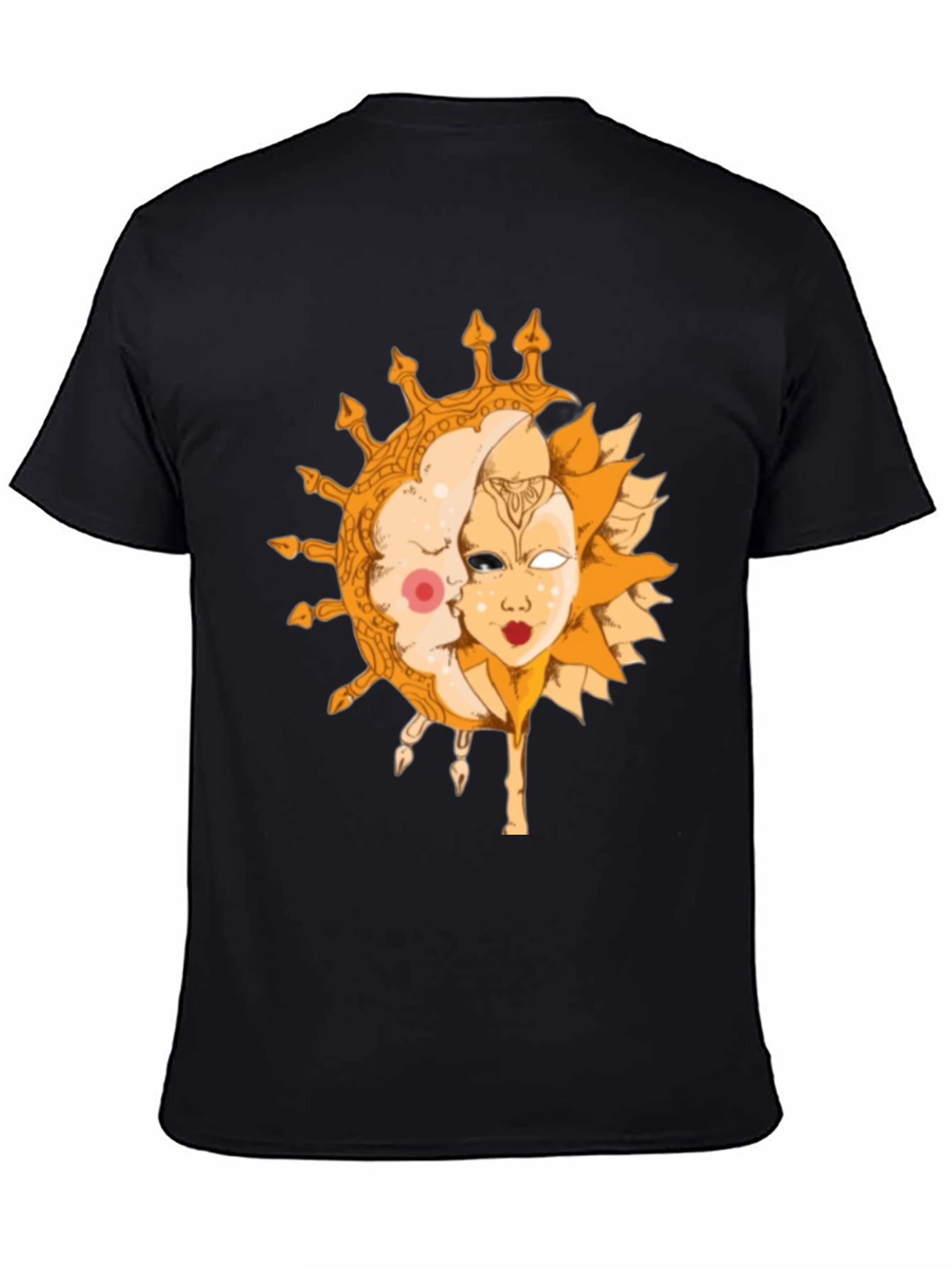 Black Sun and Moon Graphic Tee - Celestial Design view 4
