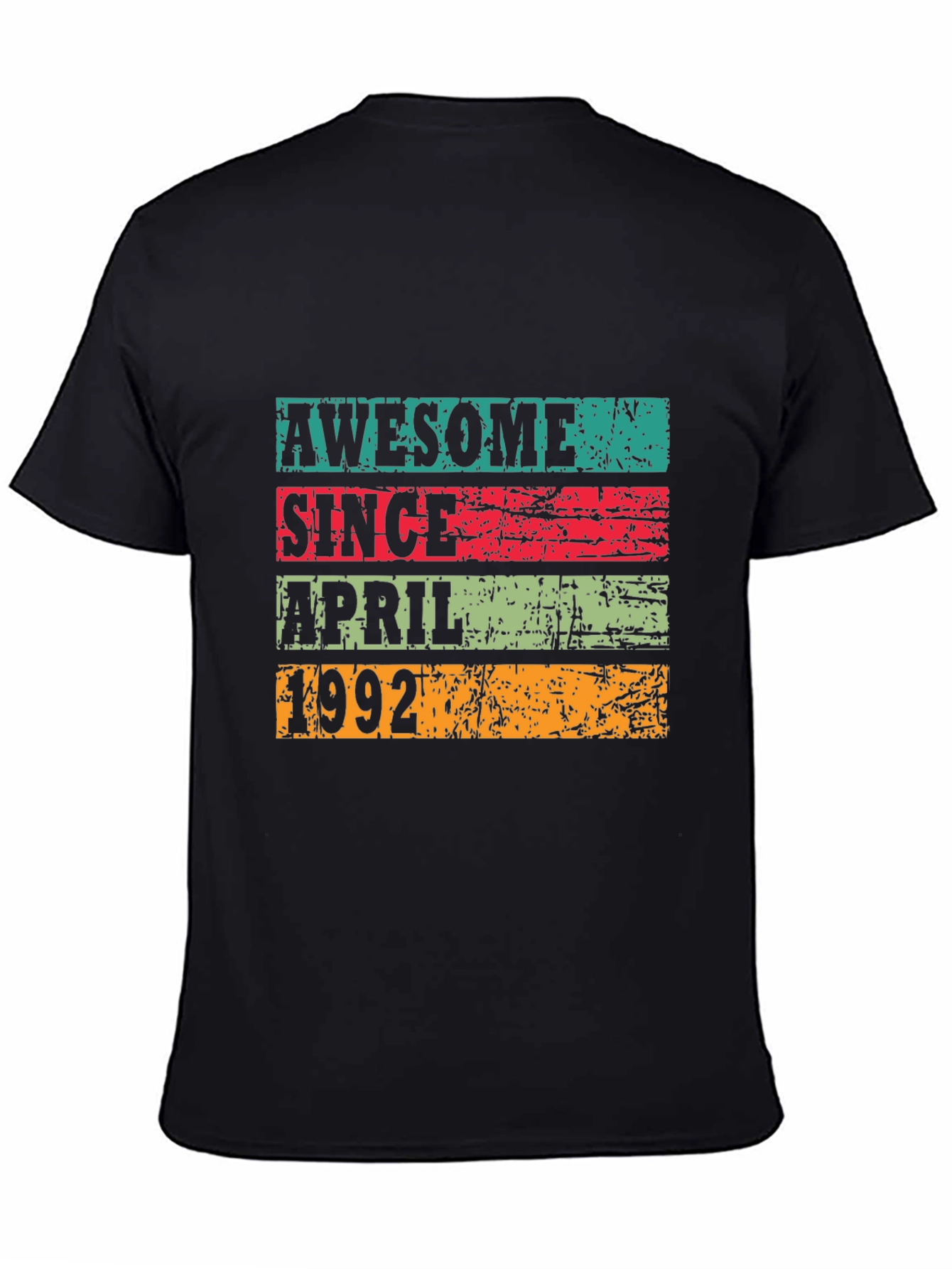 Black Awesome Since April 1992 T-Shirt view 4