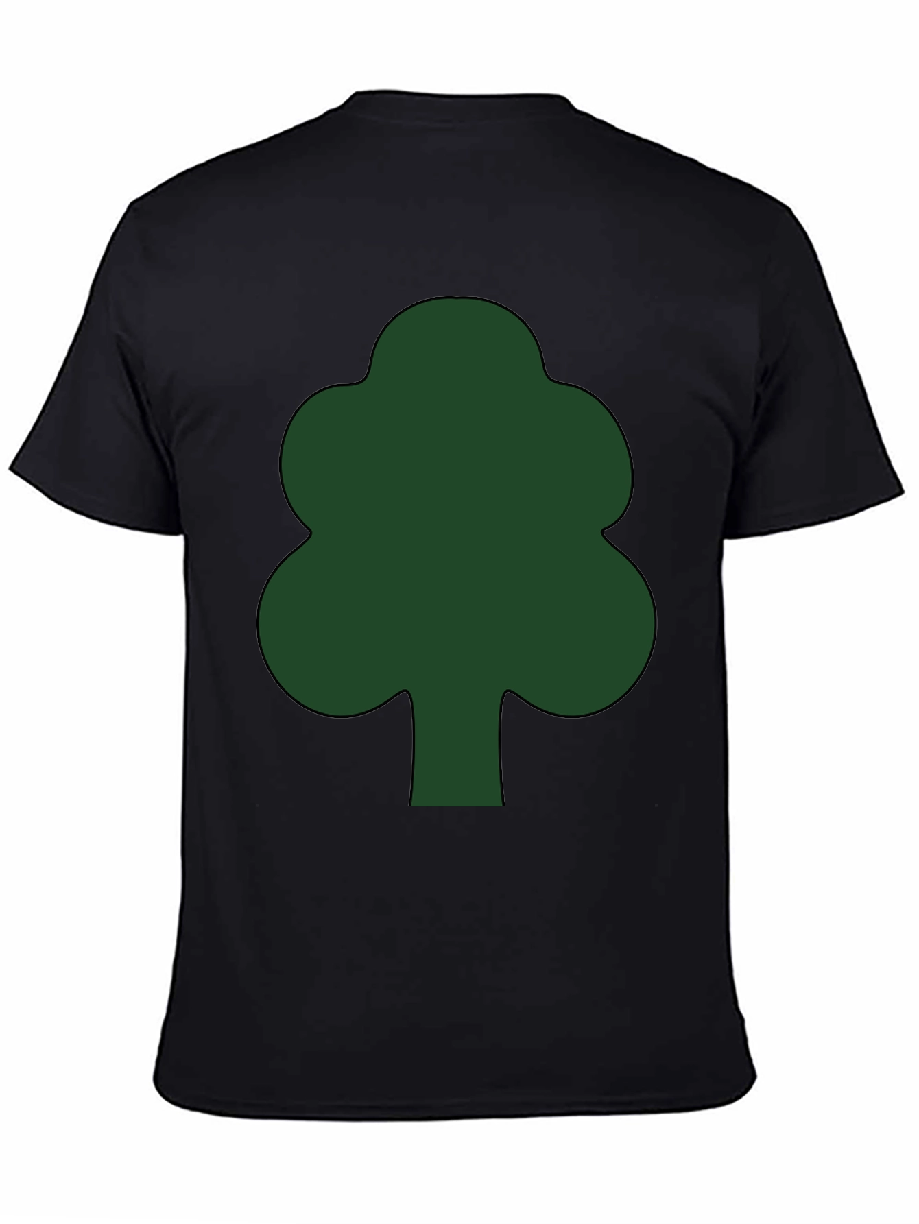 Black Green Tree Graphic Black T-Shirt view 4