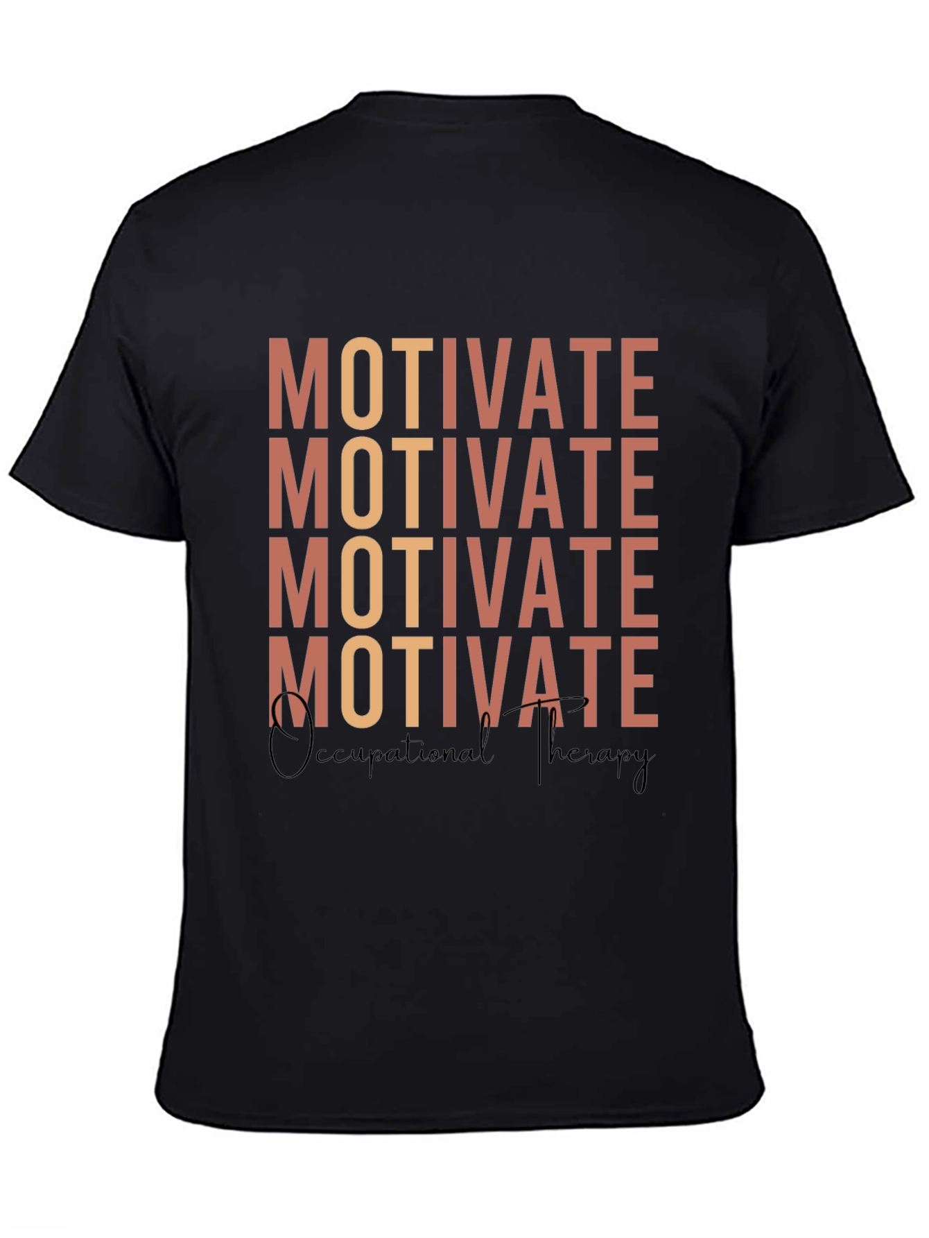 Black Motivate Occupational Therapy Graphic Tee view 4