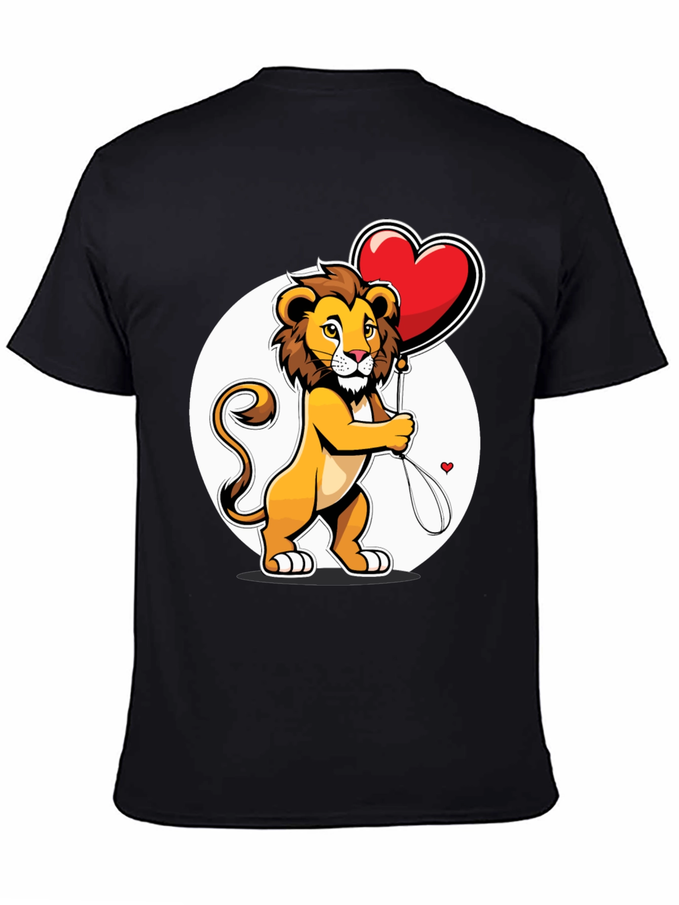Black Lion Love Heart Balloon Graphic Tee view 4