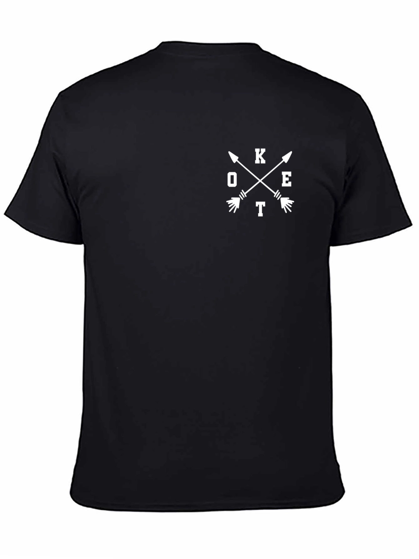 Black Men's Arrow Graphic Tee - Casual Cotton Blend Top view 4