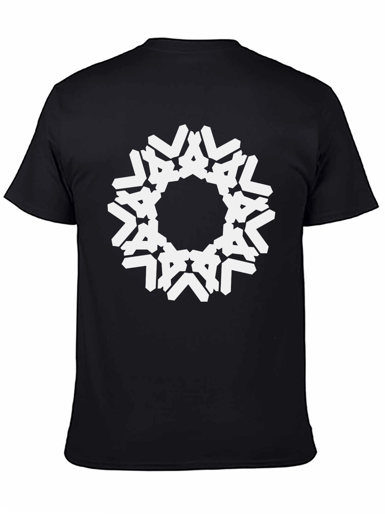Black Geometric Mandala Graphic Black T-Shirt view 4