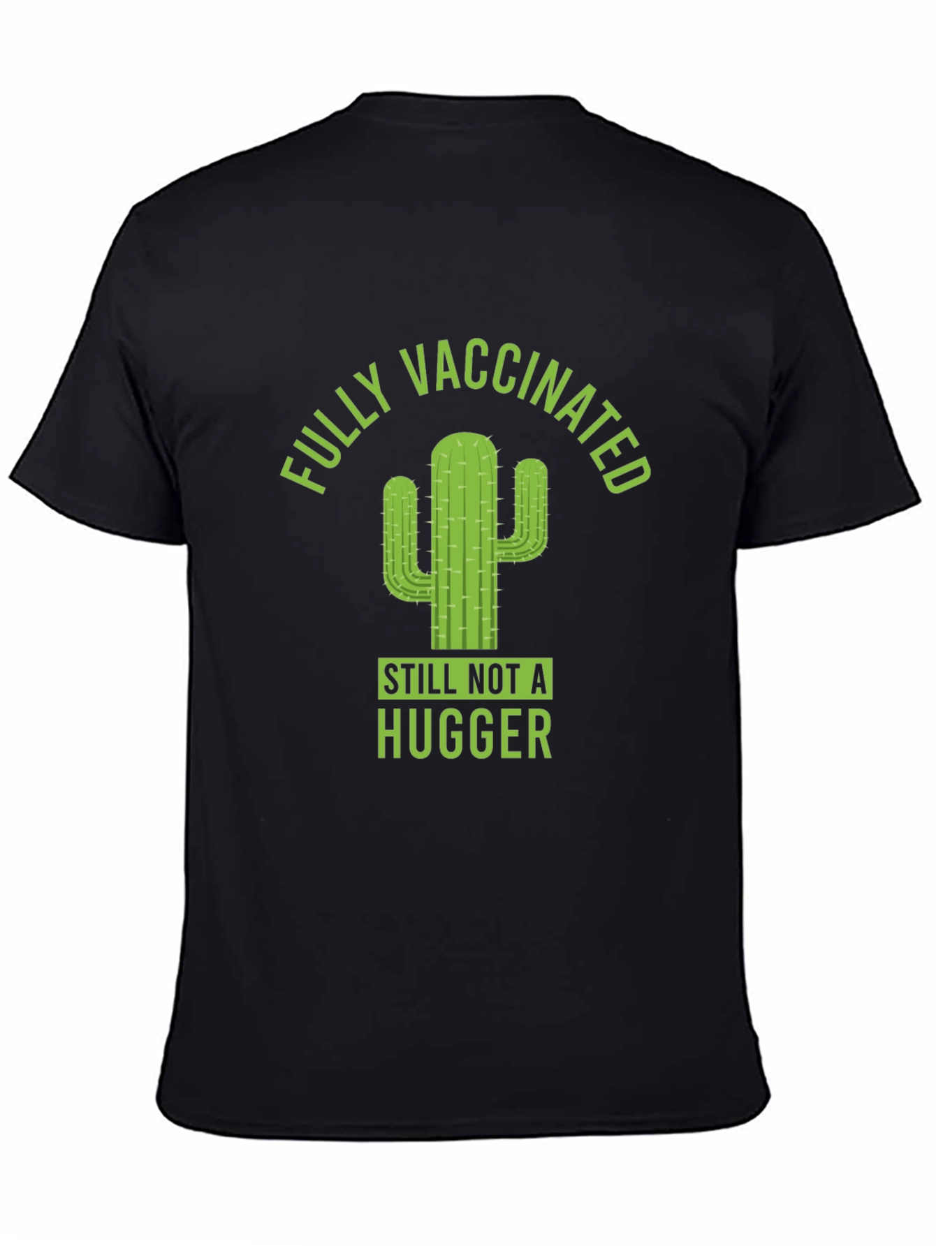 Black Fully Vaccinated Cactus Graphic T-Shirt view 4