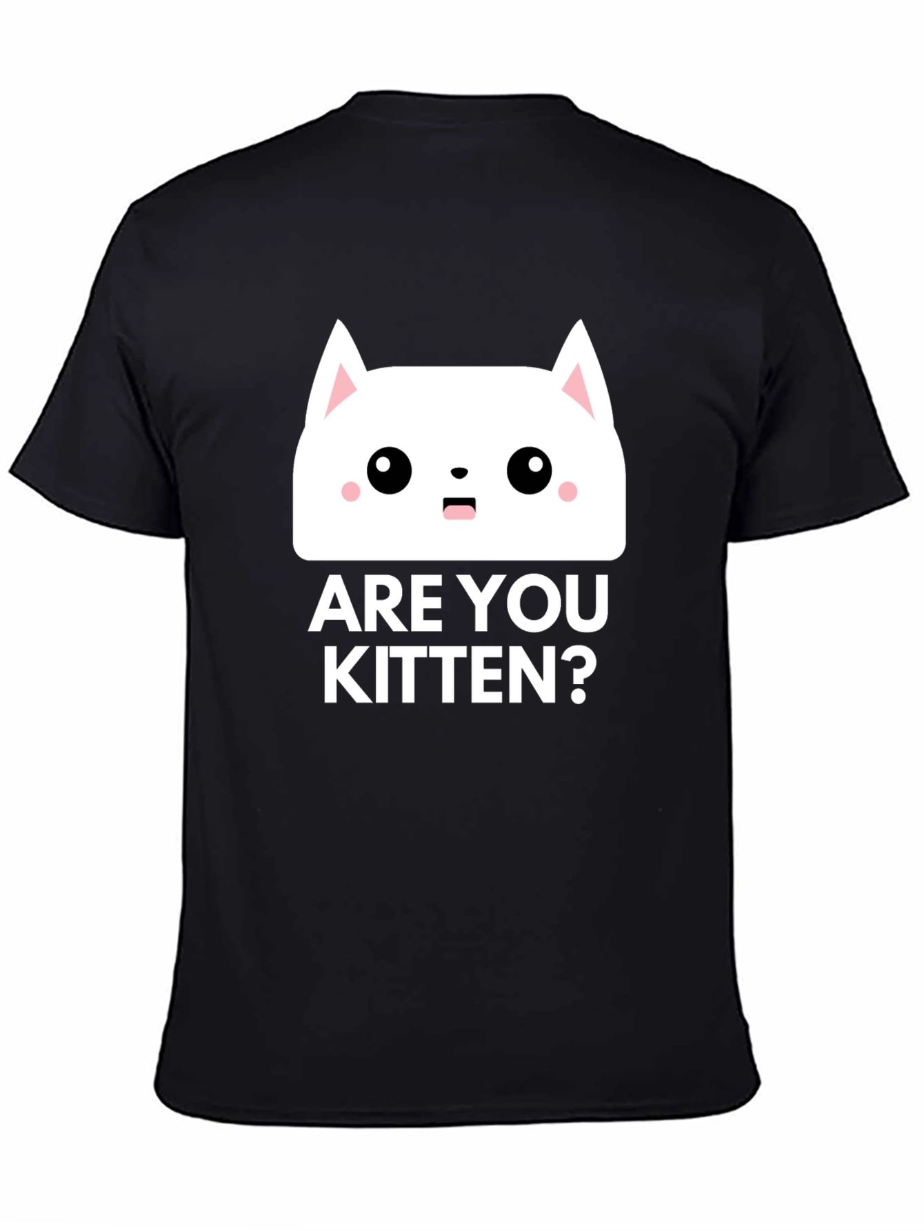 Black Are You Kitten Me? Graphic T-Shirt - Black Cotton Tee view 4