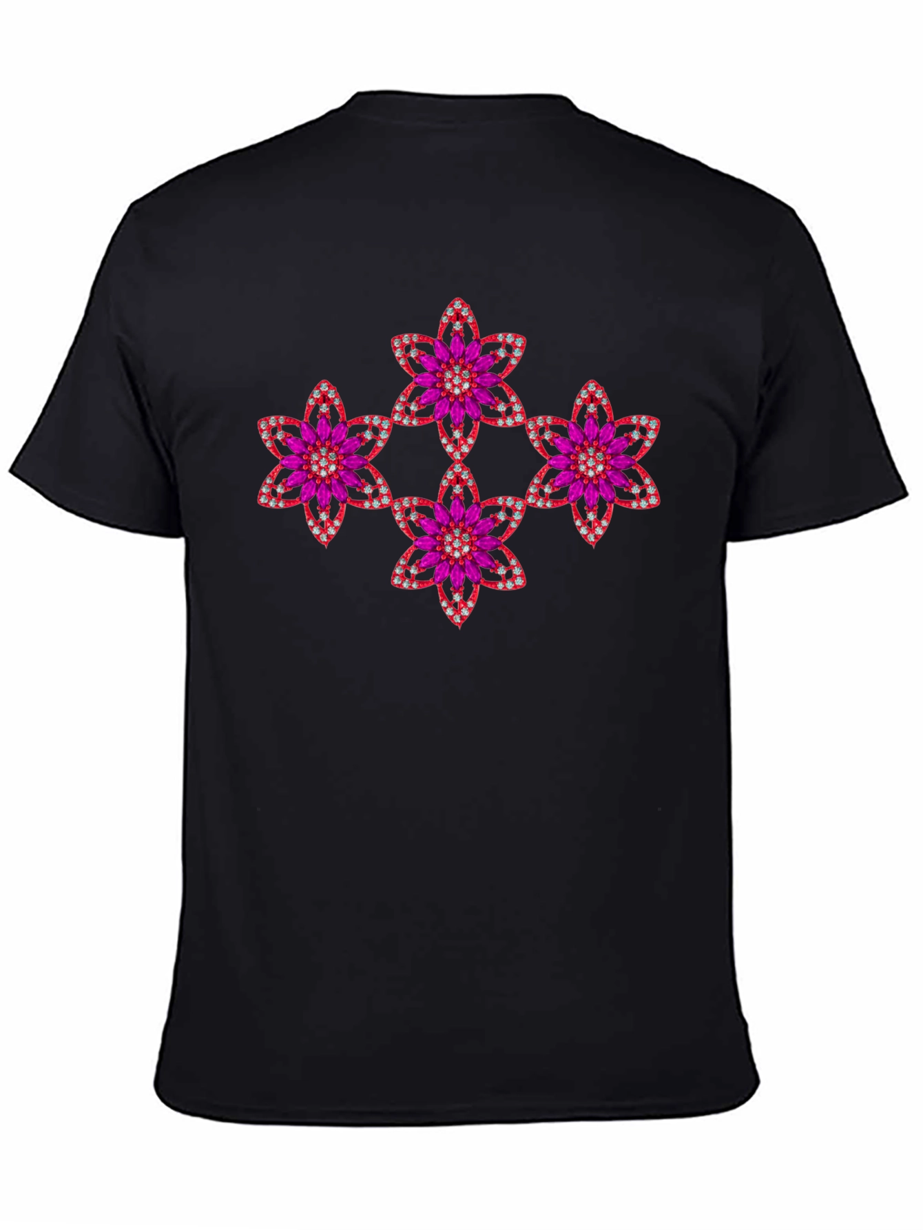 Black Floral Jewel Tee - Sparkle & Shine! view 4