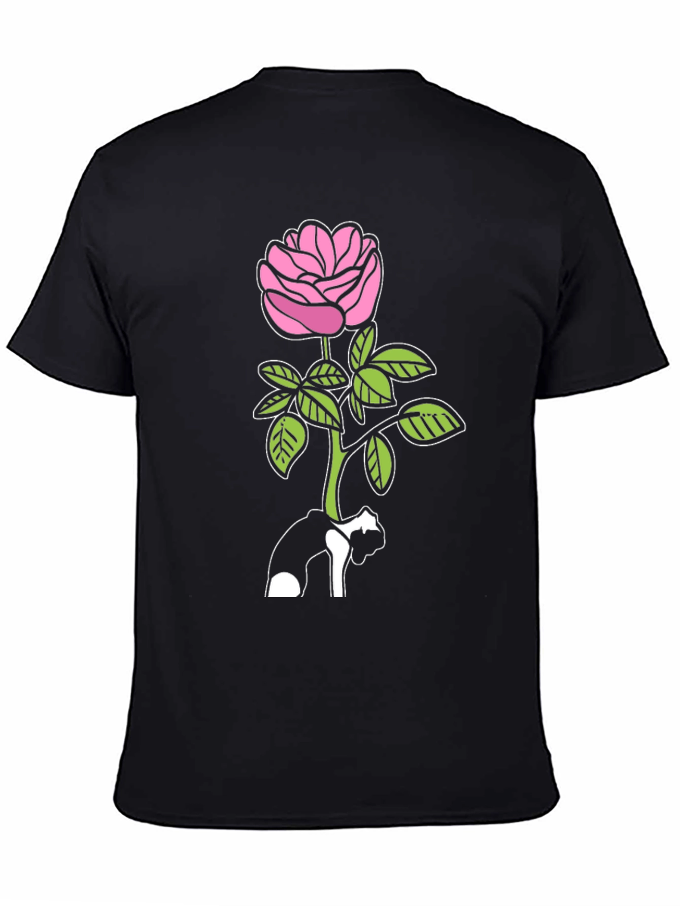 Black Rose Graphic Black T-Shirt - Stylish Floral Tee view 4
