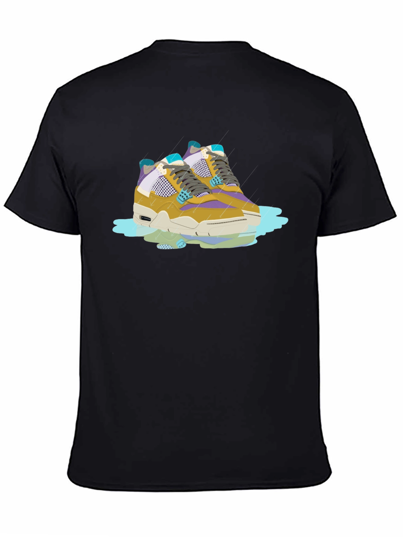 Black Sneaker Graphic Tee - Black Cotton Comfort view 4
