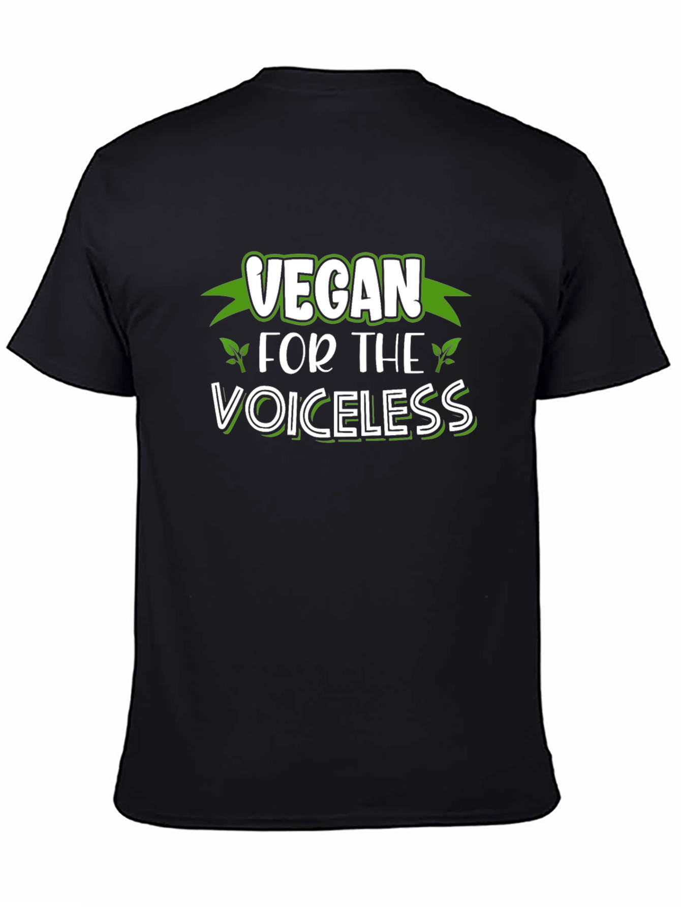 Black Vegan for the Voiceless Black T-Shirt view 4