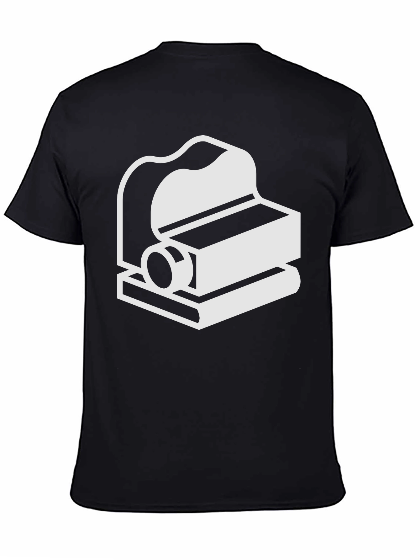 Black Abstract Typewriter Graphic T-Shirt view 4