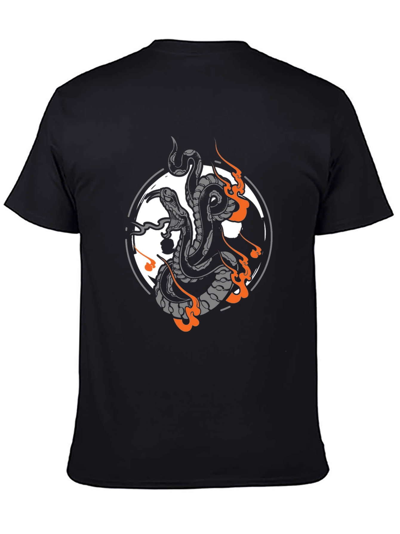 Black Men's Black Snake Graphic Tee view 4