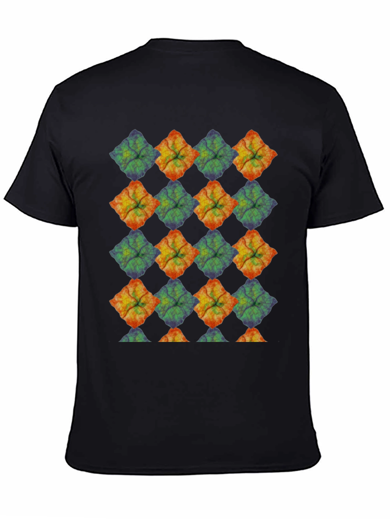 Black Abstract Geometric Pattern Black T-Shirt view 4