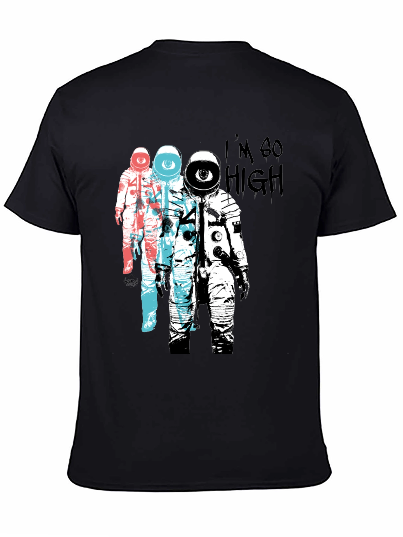 Black Astronaut Eye T-Shirt - I'm So High Graphic Tee view 4