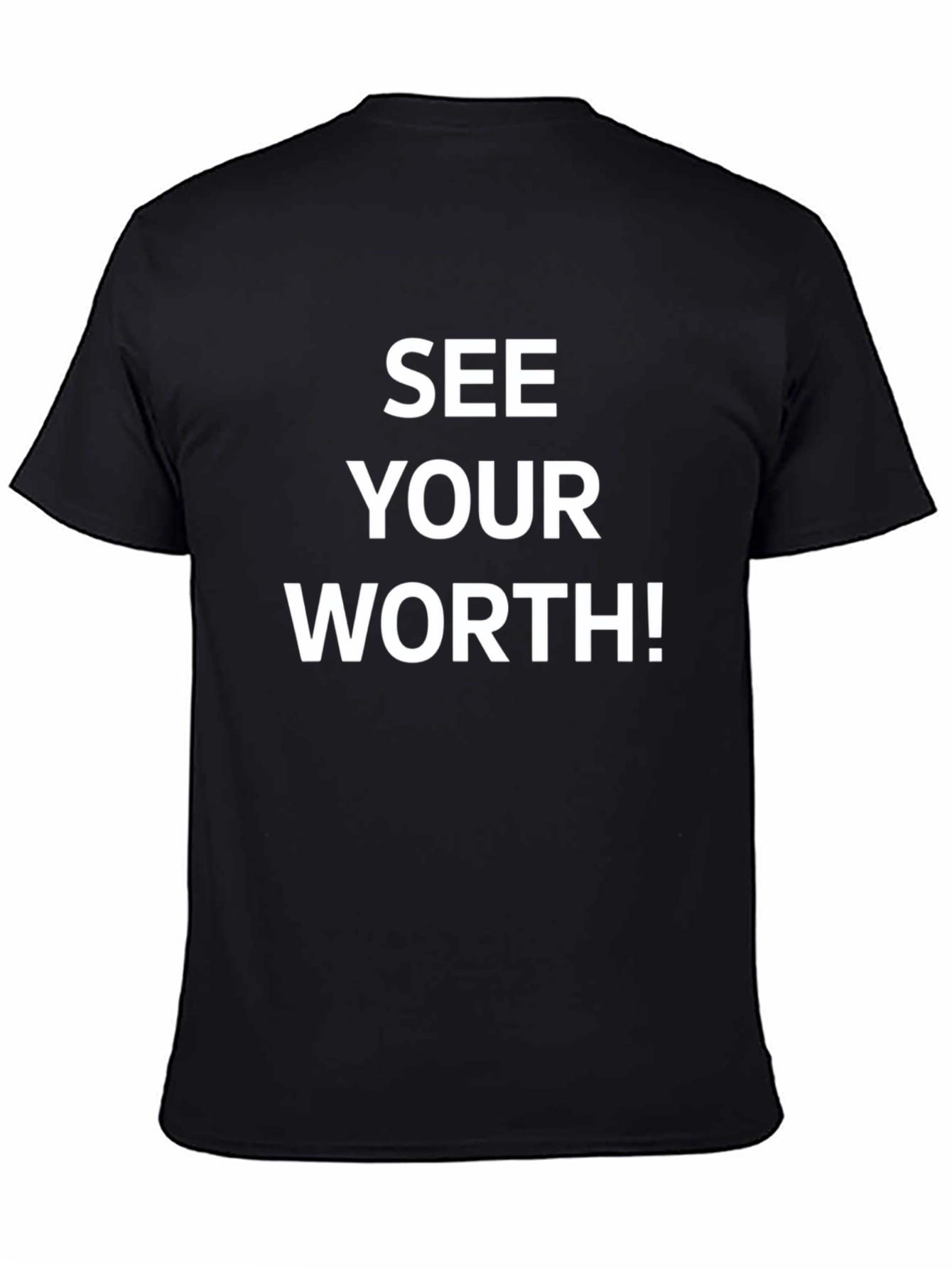 Black See Your Worth! Motivational Graphic Tee - Black view 4