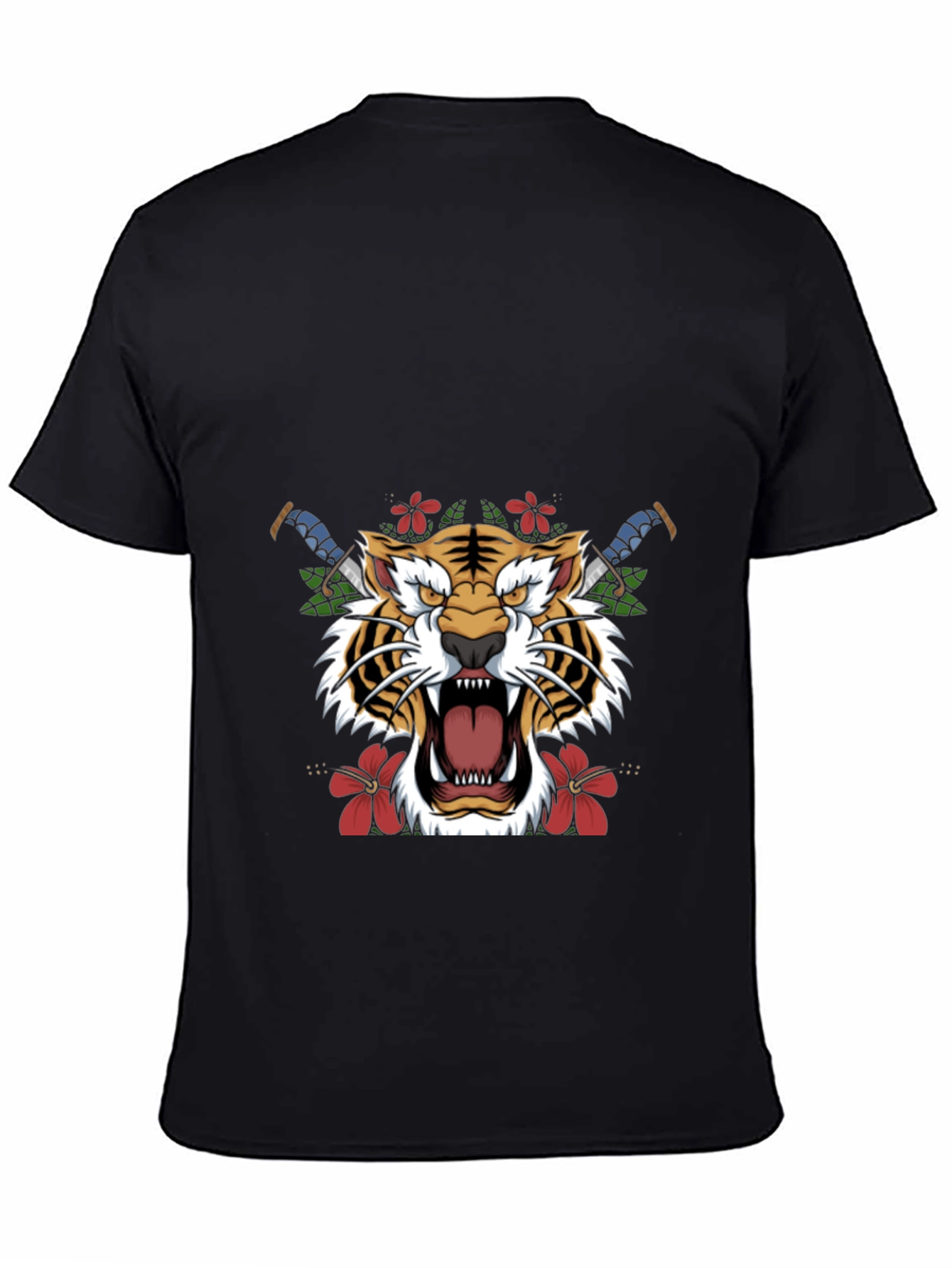 Black Tiger Graphic Print Black T-Shirt view 4