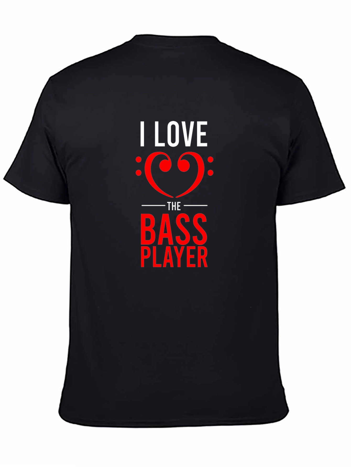Black I Love the Bass Player Black T-Shirt view 4