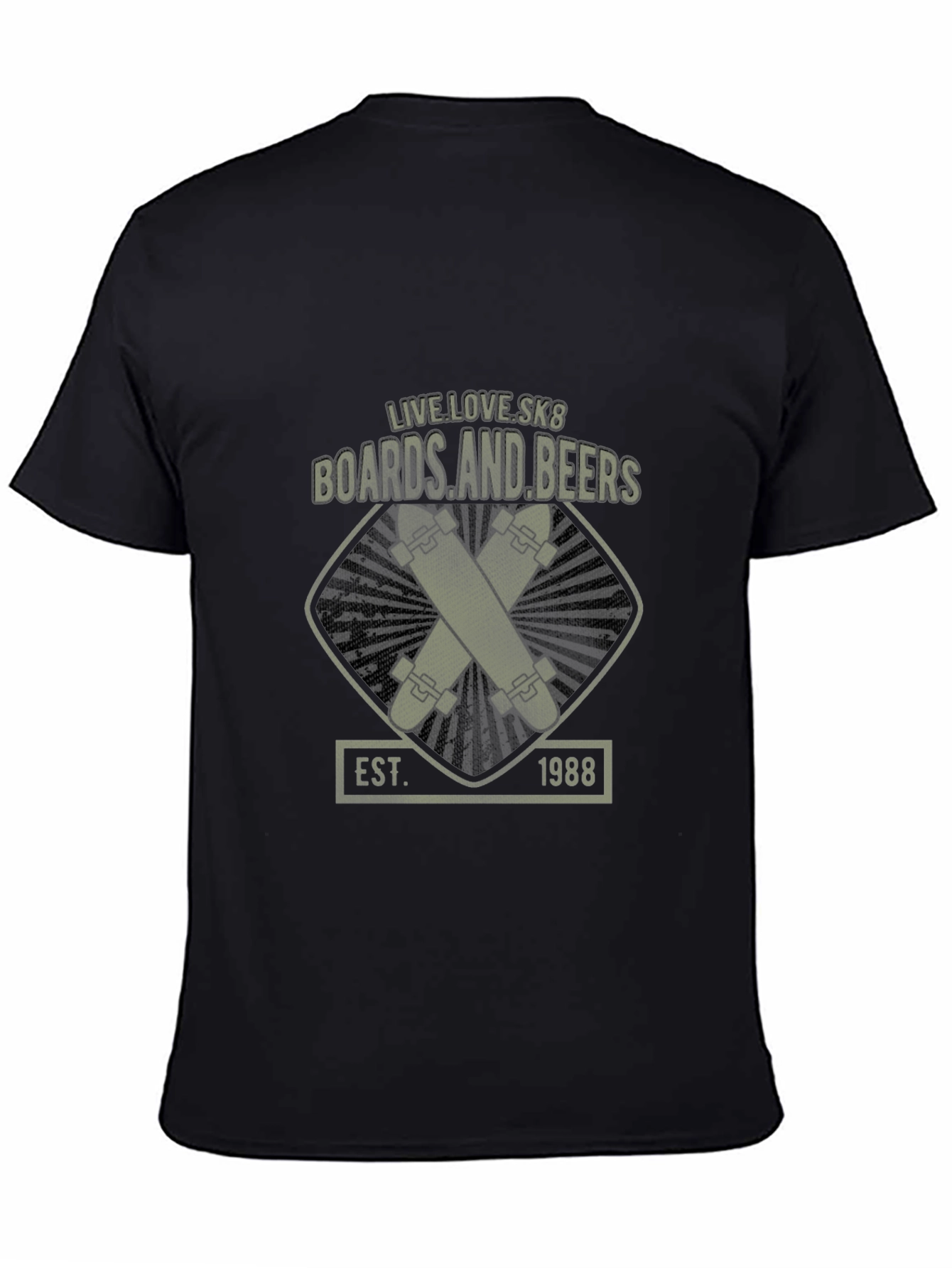 Black Boards and Beers Graphic T-Shirt - Live Love Skate - Black view 4