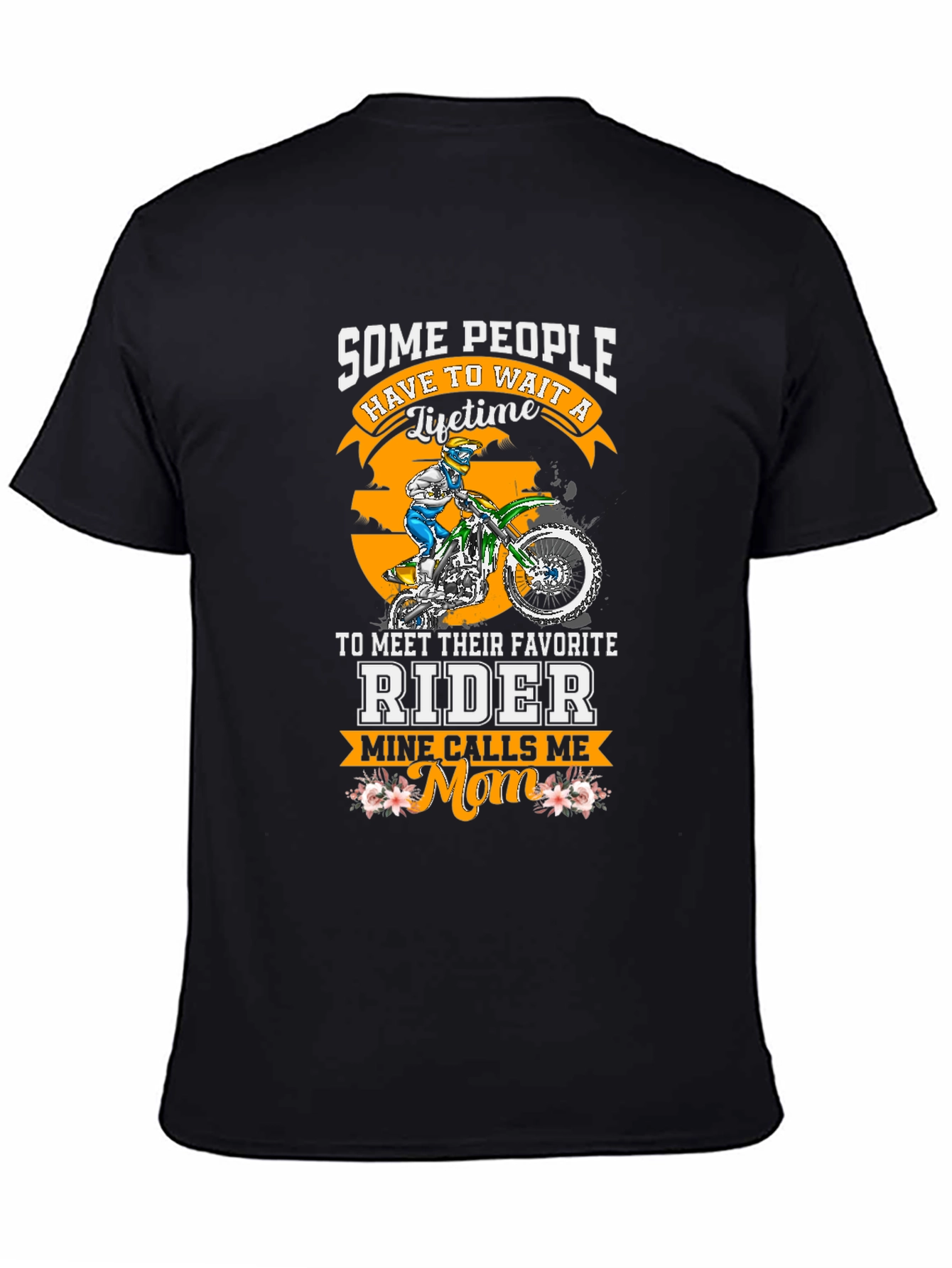 Black Dirt Bike Rider Mom T-Shirt view 4