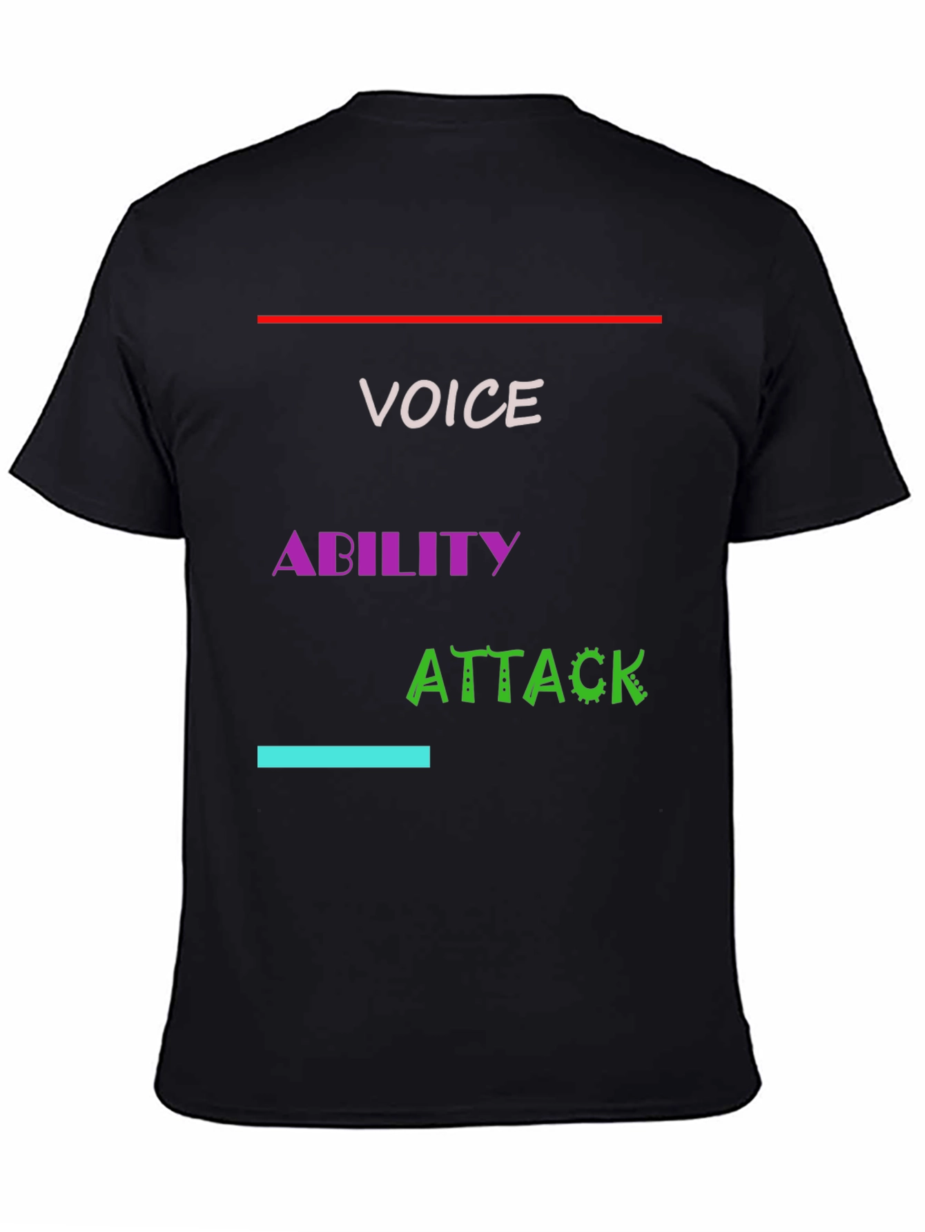 Black Voice Ability Attack Graphic T-Shirt view 4