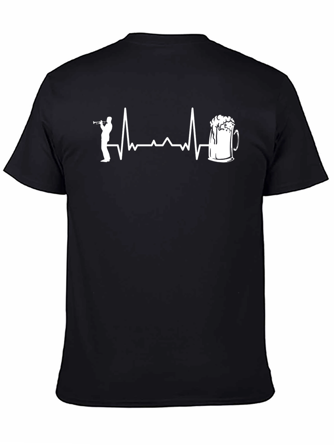 Black Trumpet Beer Heartbeat Graphic Tee view 4