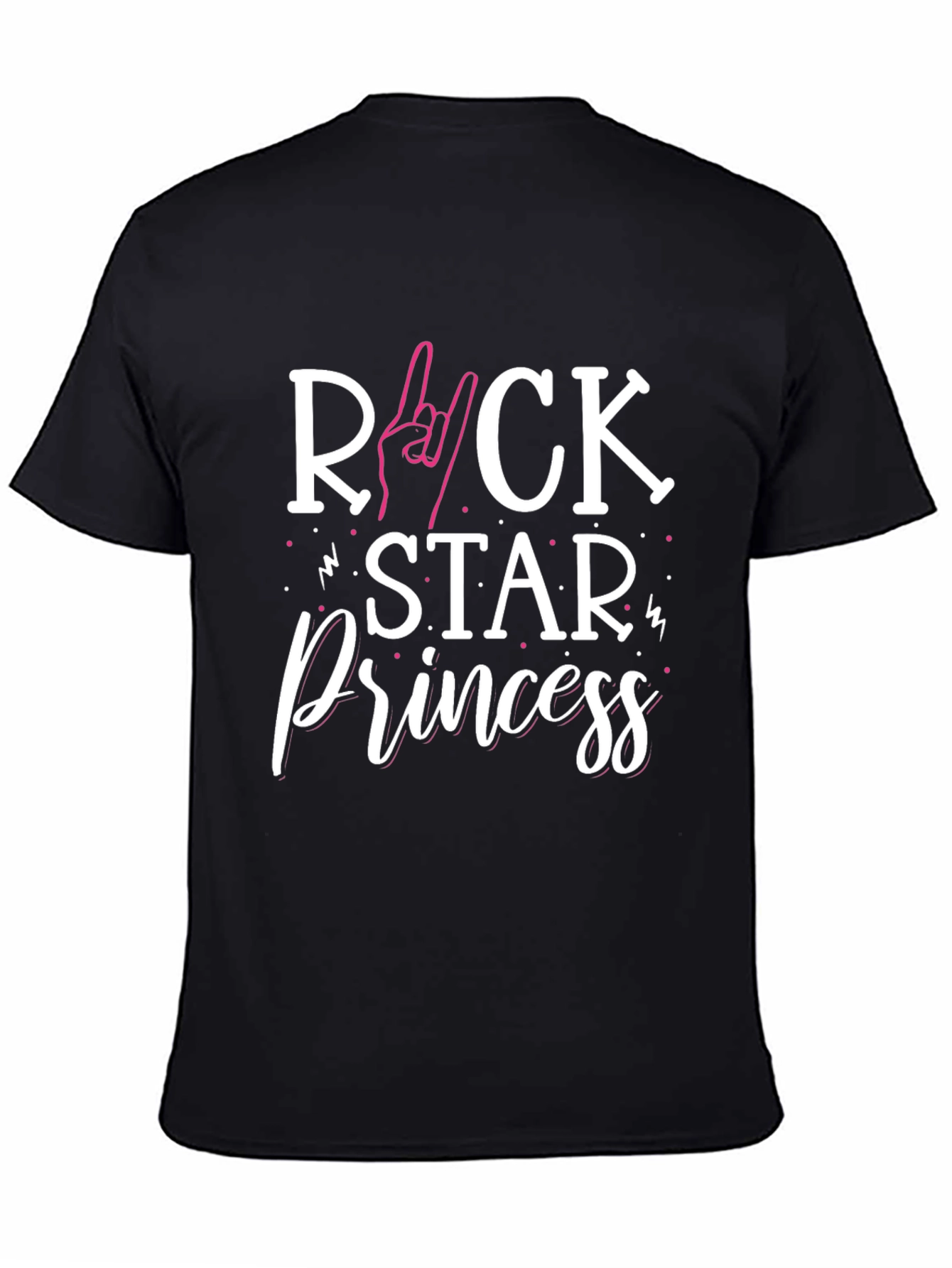 Black Rock Star Princess Graphic Tee - Black Unisex T-Shirt view 4