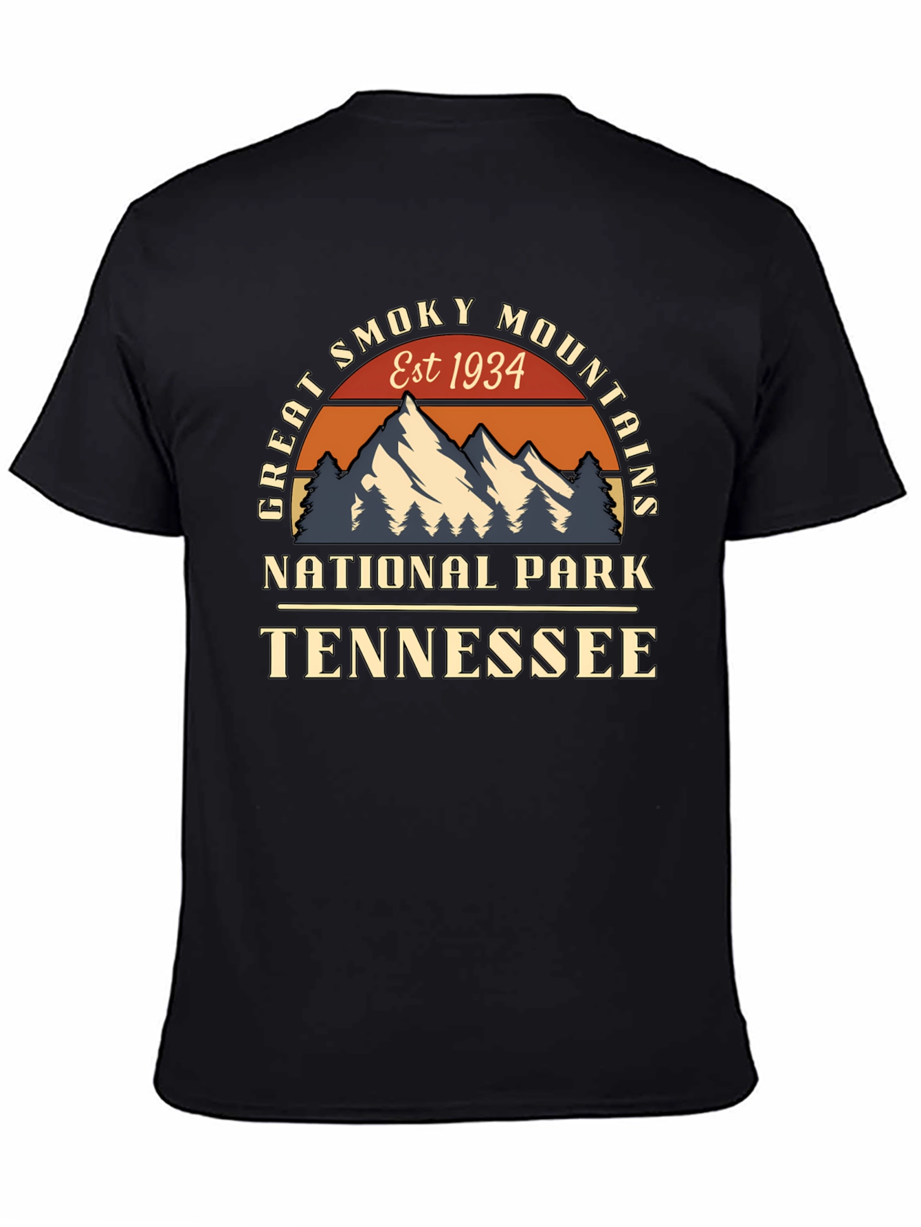 Black Great Smoky Mountains Tee - National Park Tennessee view 4