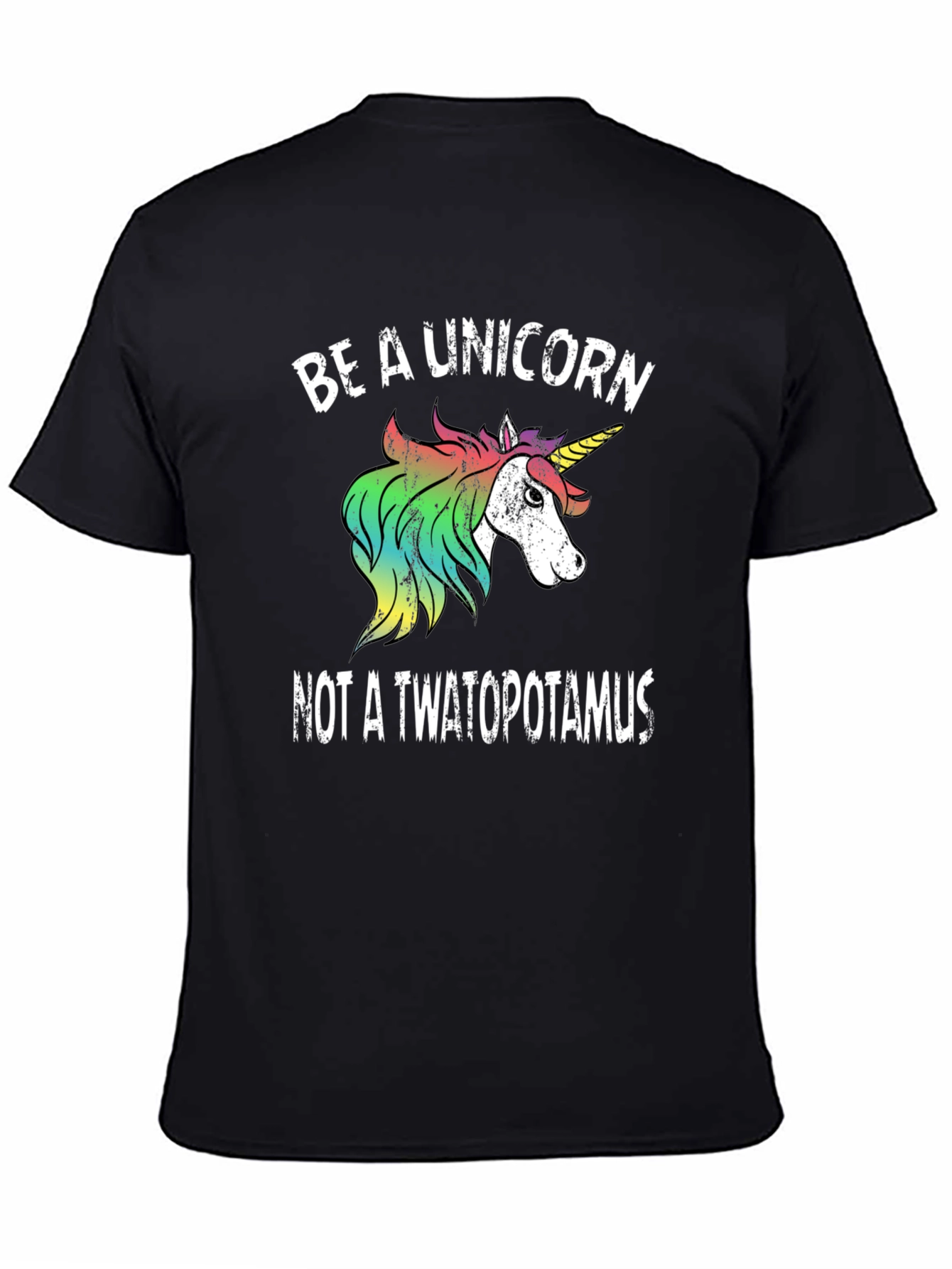 Black Be a Unicorn T-Shirt - Funny Graphic Tee view 4