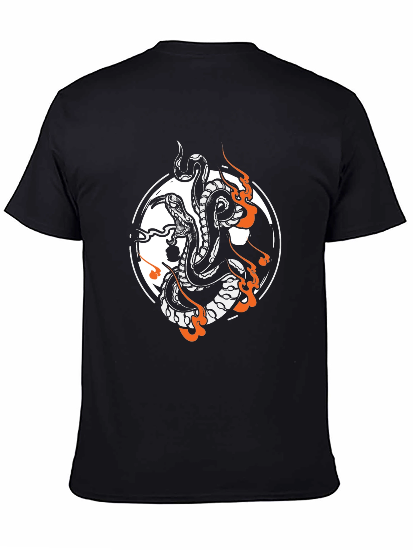 Black Snake Tattoo Graphic Tee - Black Cotton Blend view 4