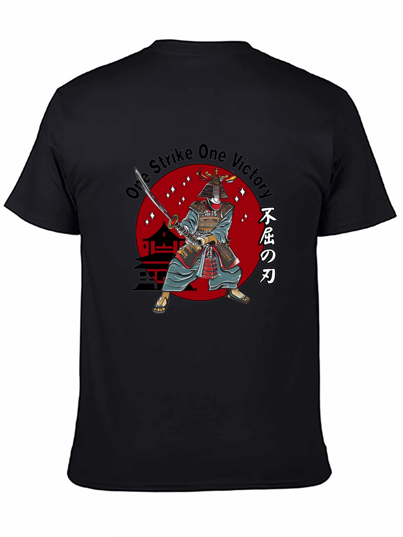 Black Samurai One Strike Victory Graphic Tee view 4
