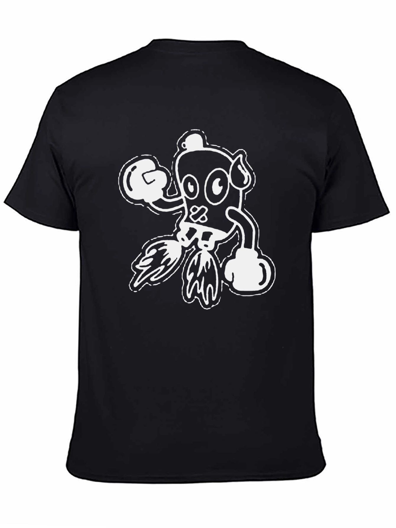 Black Cartoon Boxer Graphic T-Shirt view 4