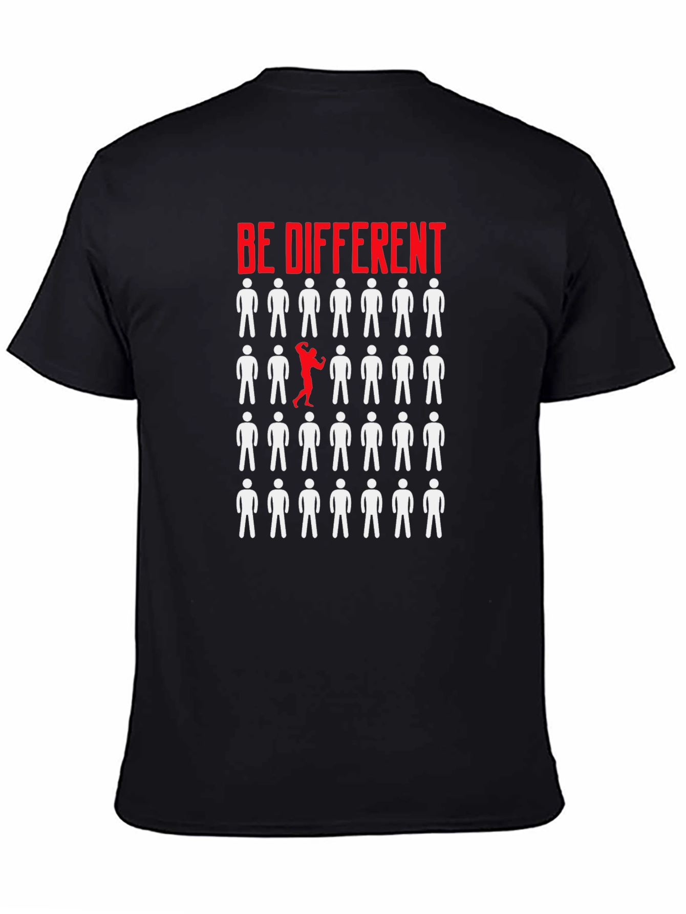 Black Be Different Graphic T-Shirt - Black view 4