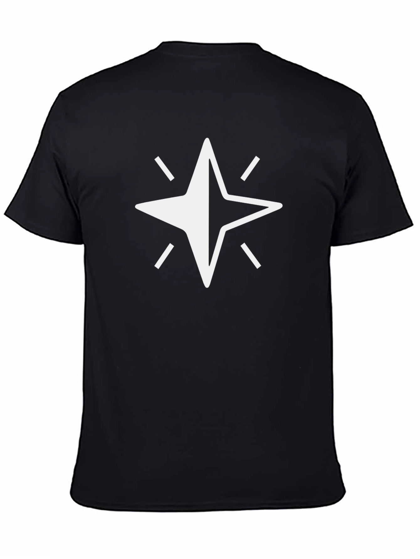 Black Star Graphic Black Cotton T-Shirt view 4