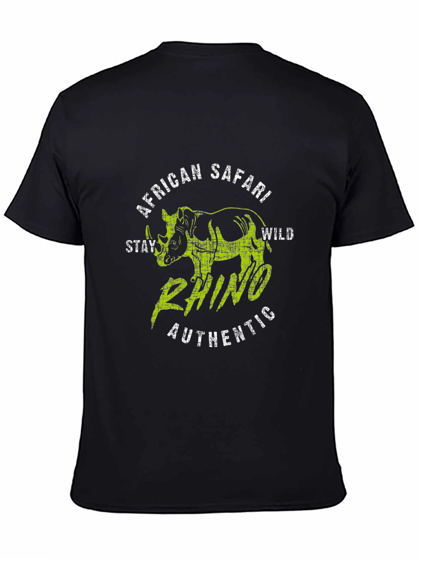 Black African Safari Rhino Graphic T-Shirt - Stay Wild view 4