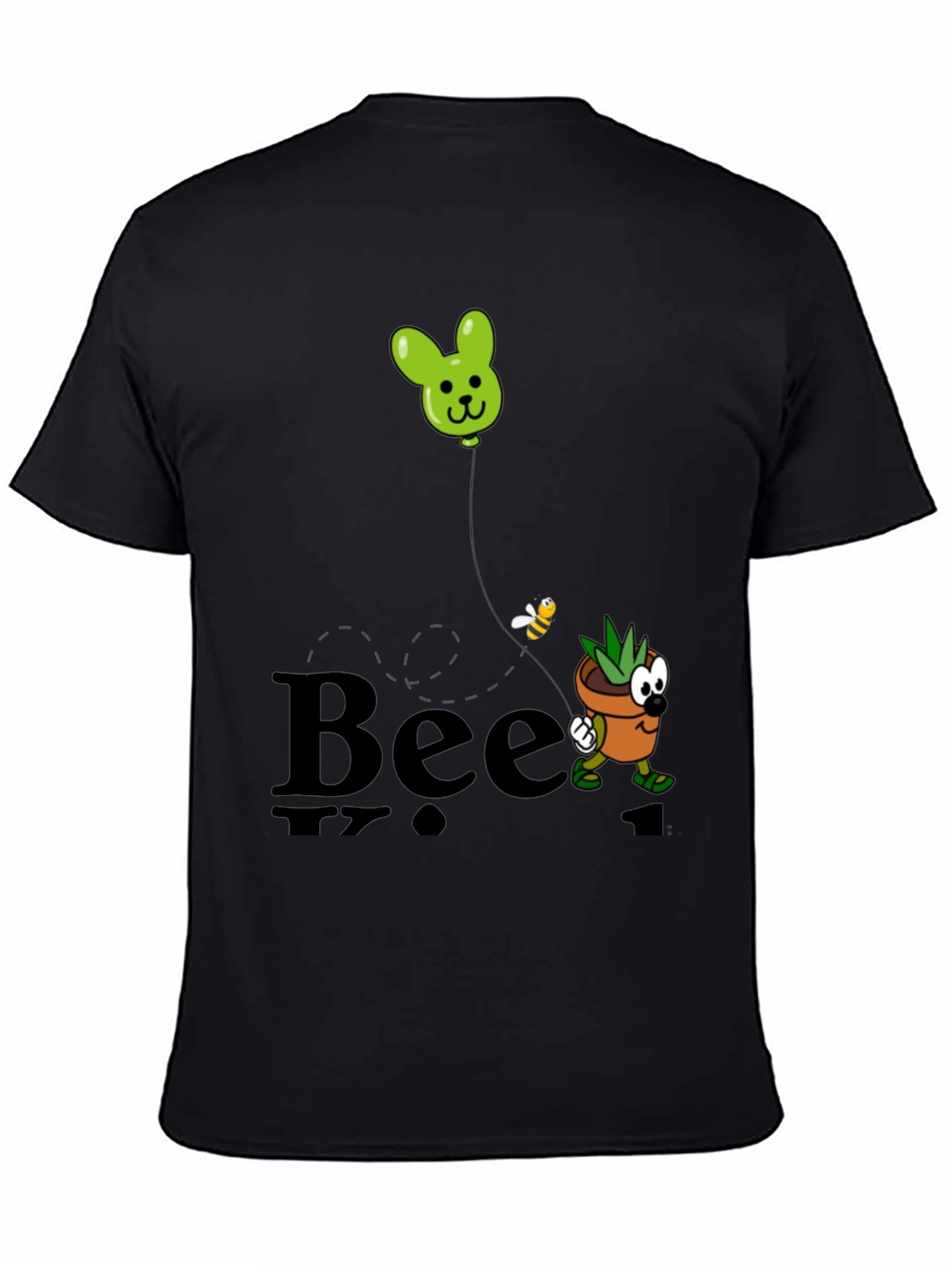 Black Bee Kind Funny Plant T-Shirt view 4