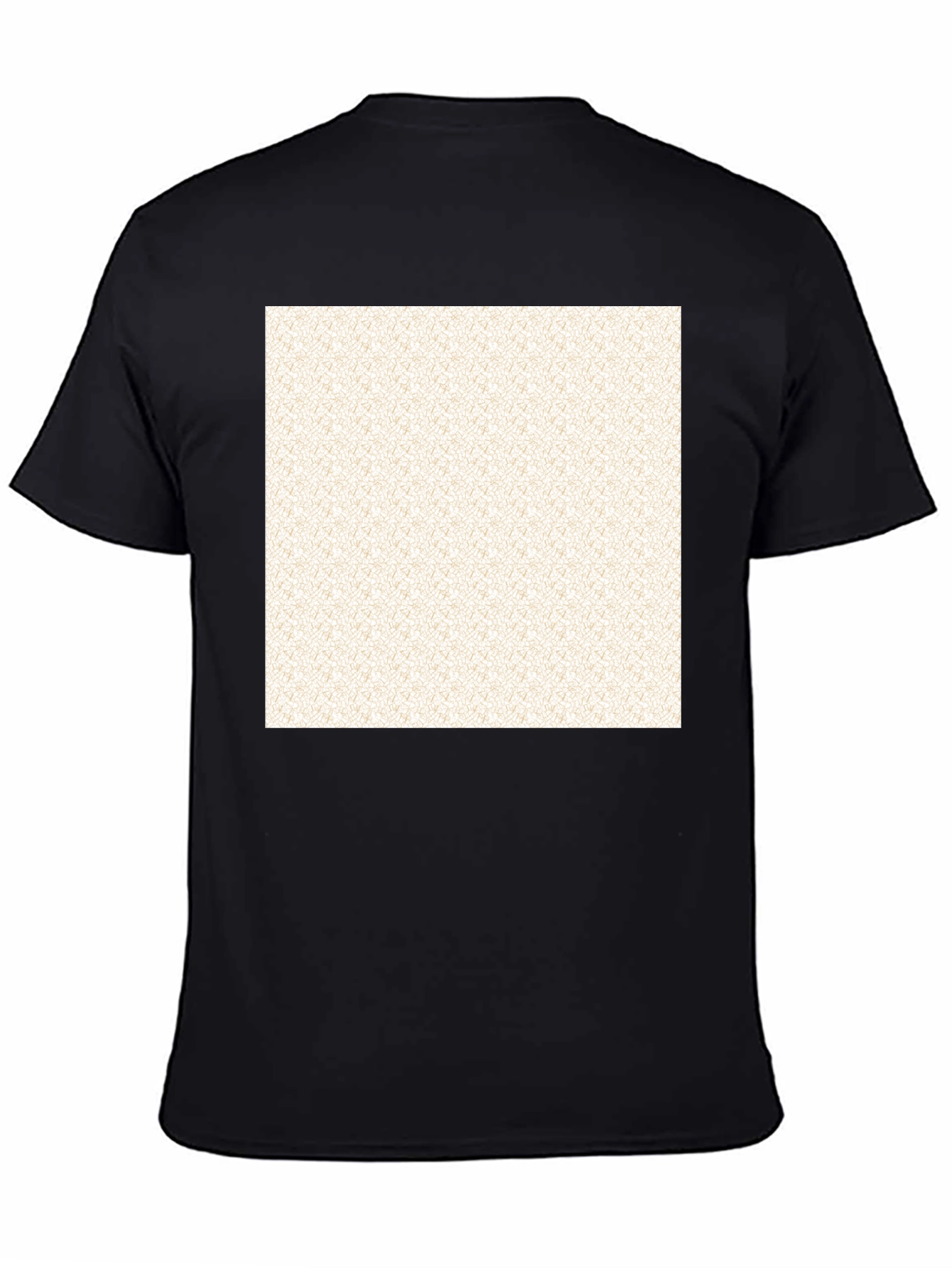 Black Men's Black Crew Neck T-Shirt with Pattern view 4