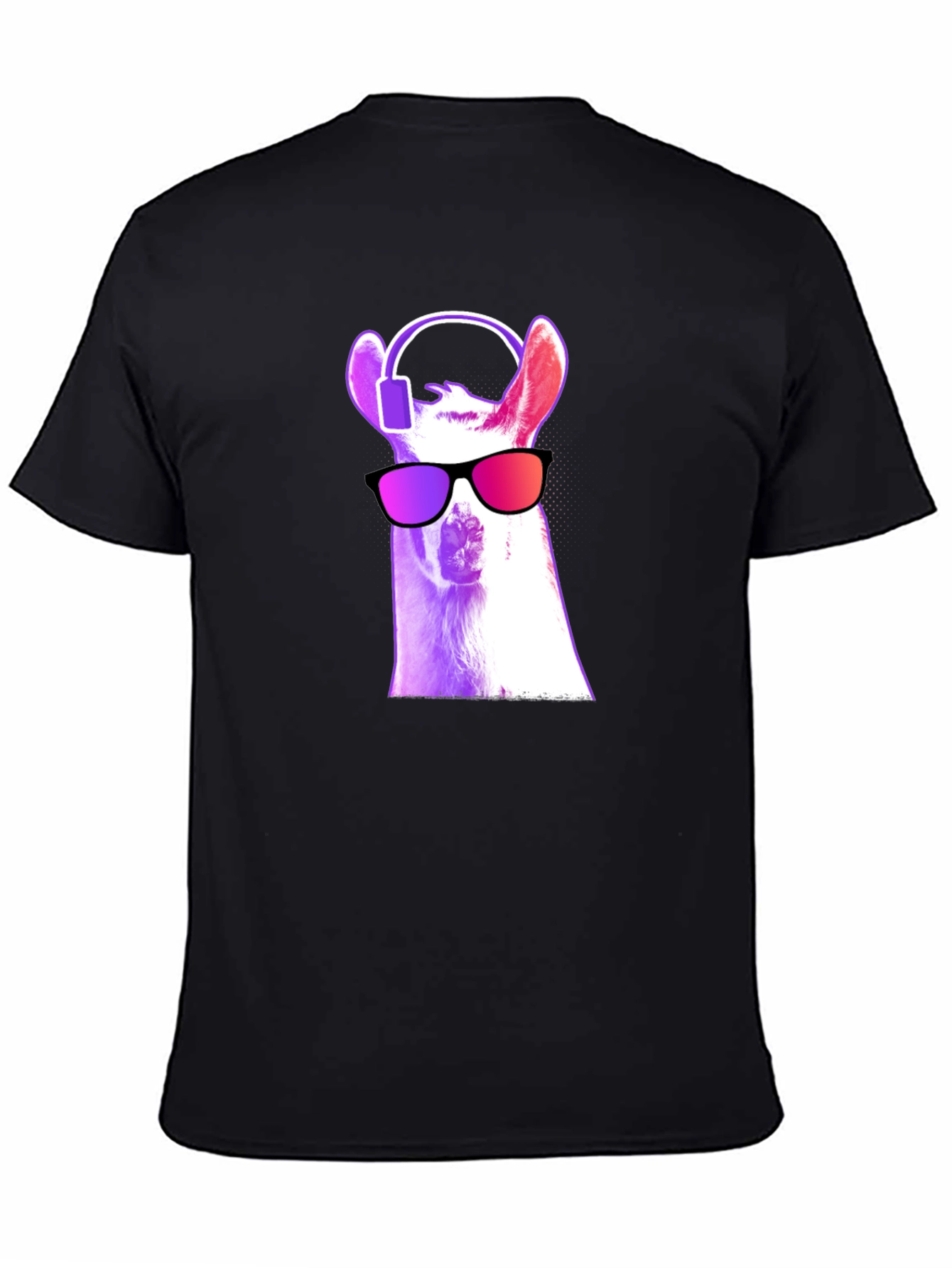 Black Cool Llama Graphic Tee view 4