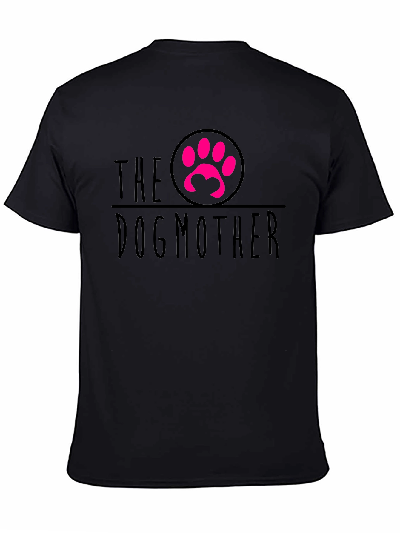 Black The Dog Mother Tee - Cute Paw Print Design view 4