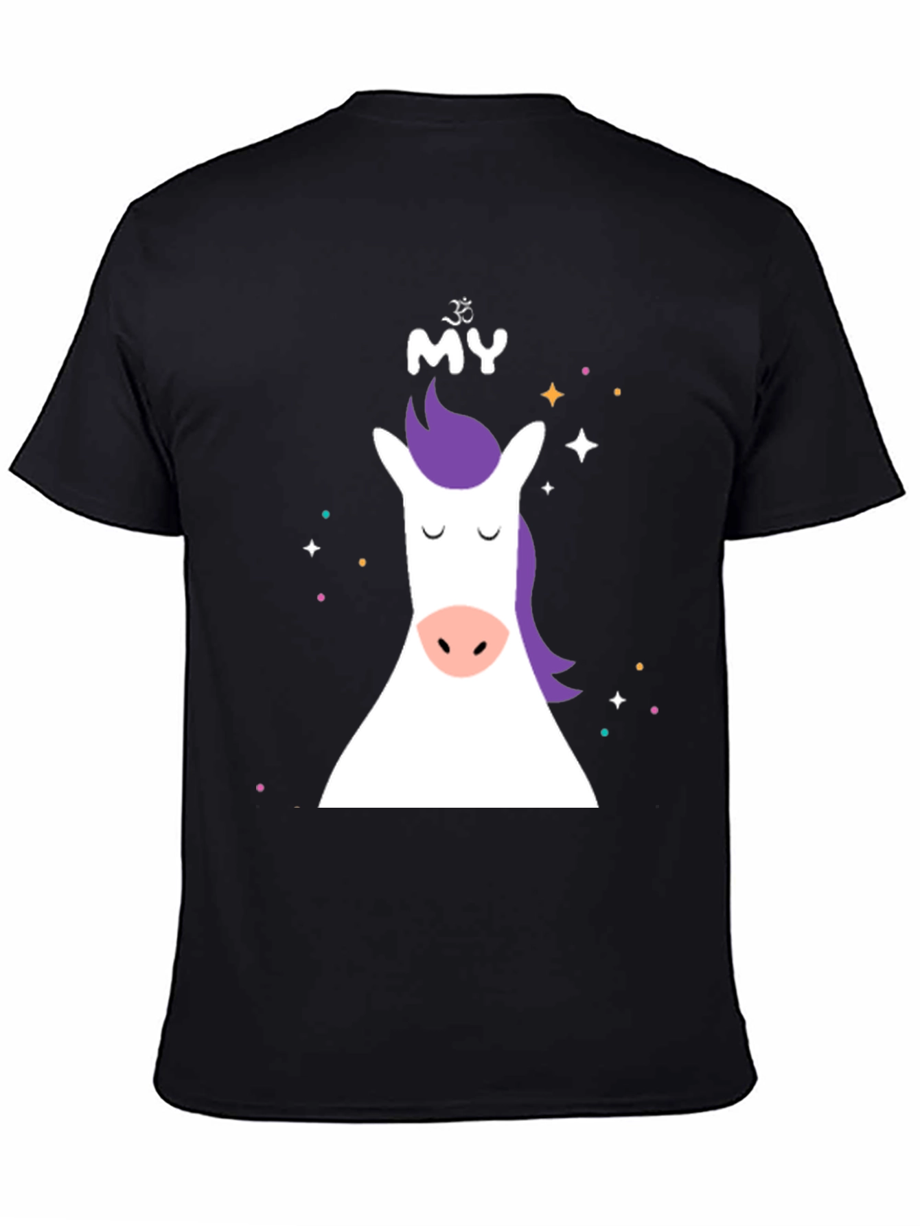 Black Unicorn Graphic Tee - Black Cotton Blend view 4