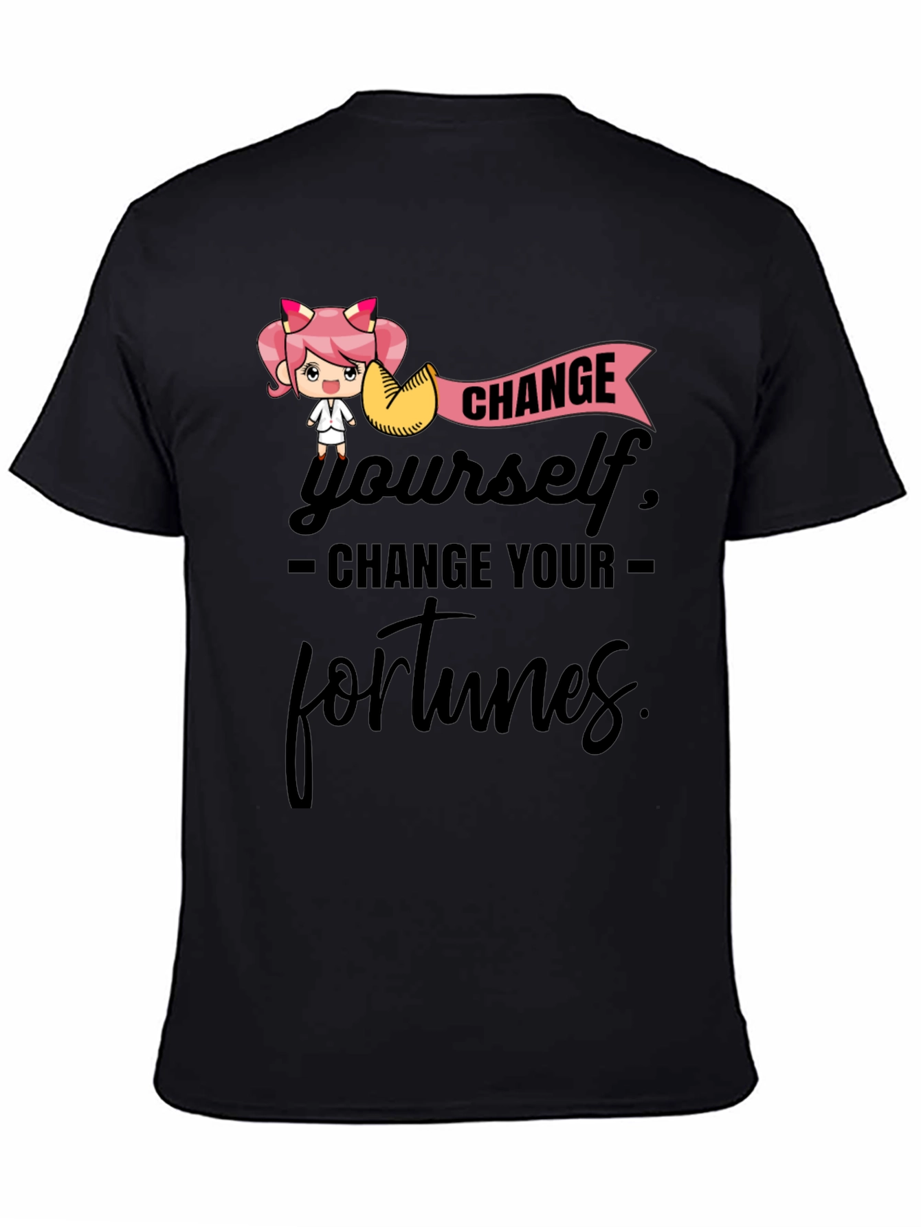 Black Change Yourself T-Shirt - Unisex Black Tee view 4