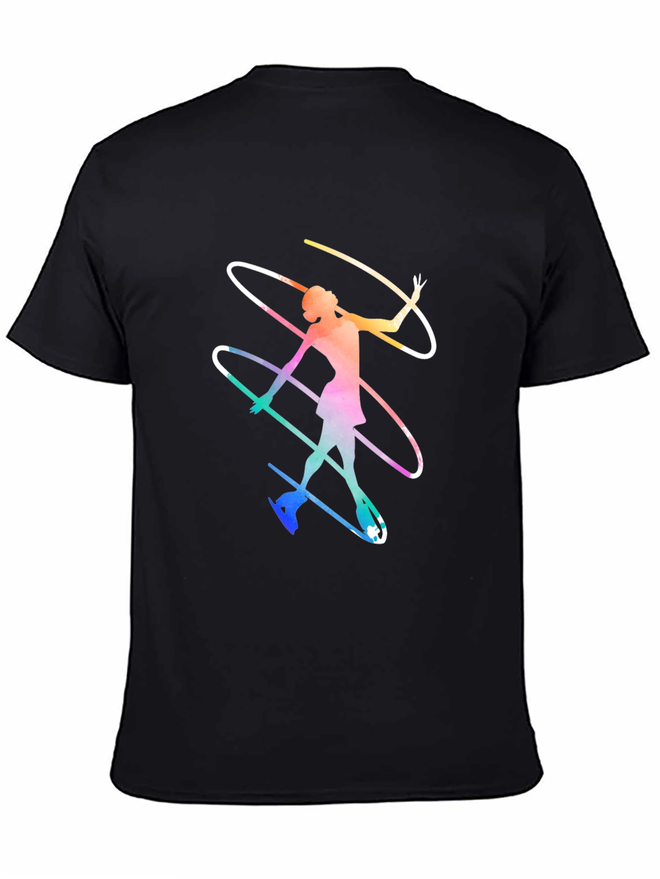 Figure Skater Graphic Tee - Black Cotton Shirt - 4