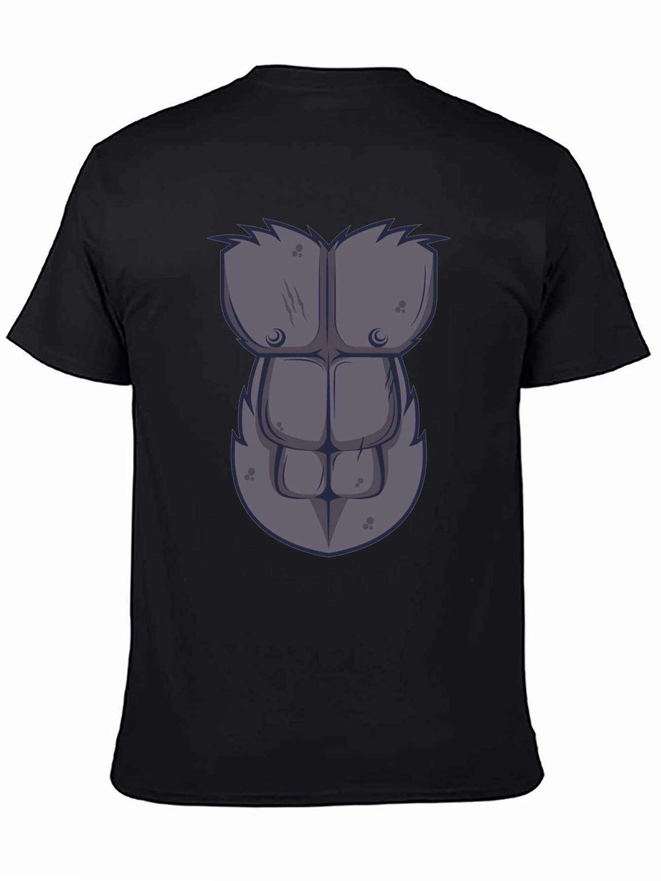 Black Gorilla Chest Graphic Tee - Novelty Muscle Shirt view 4