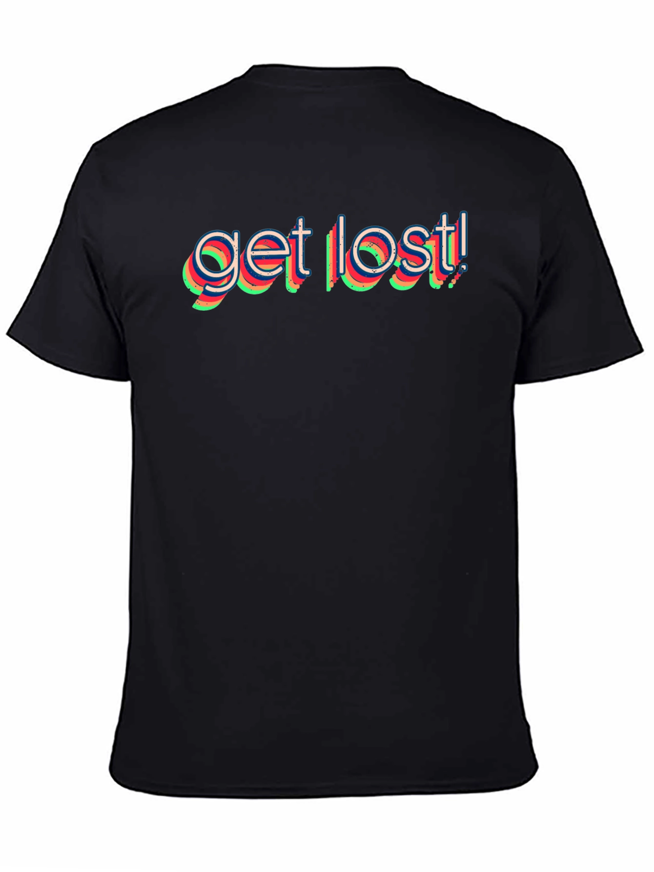 Black Get Lost Graphic Tee - Black Cotton T-Shirt view 4