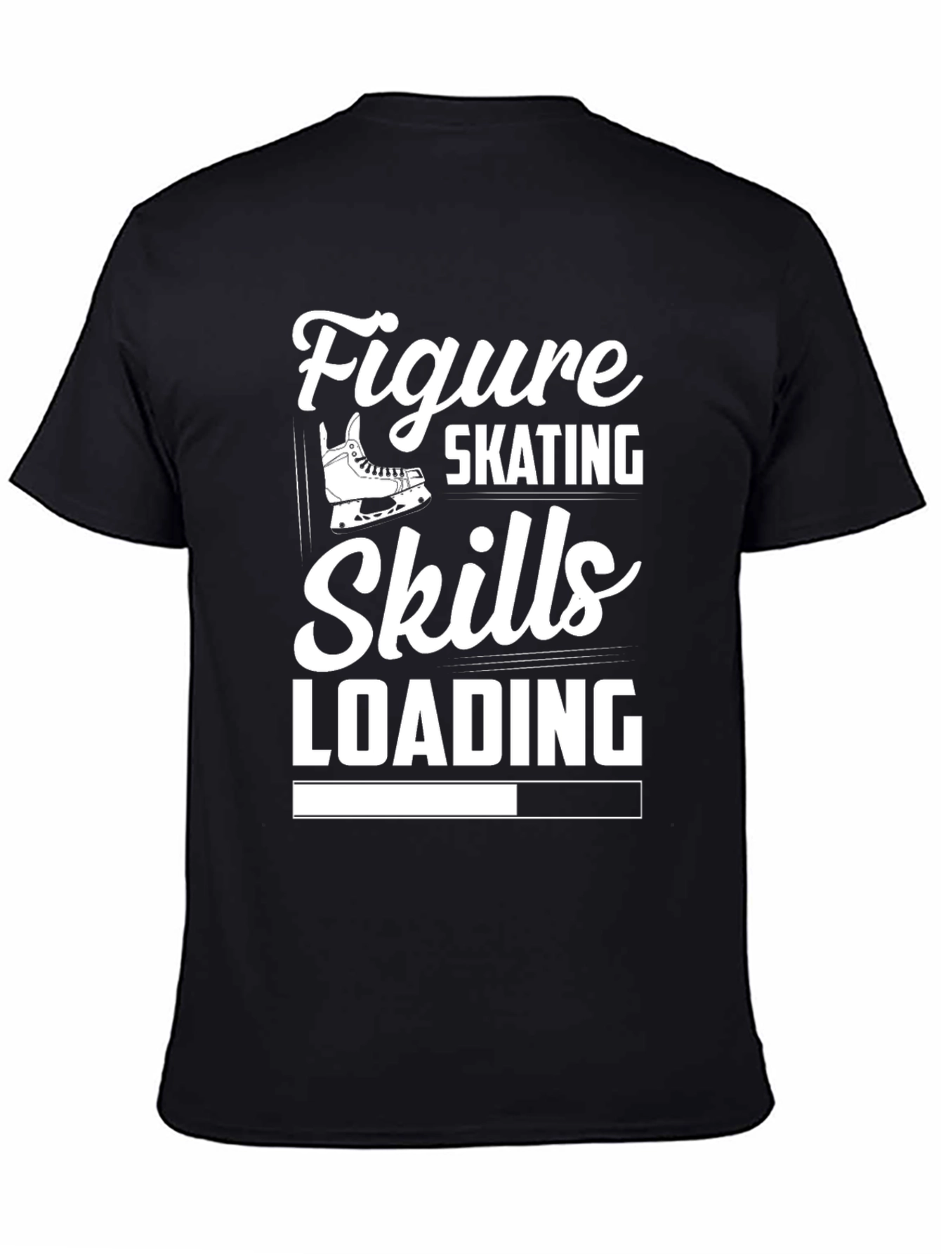 Black Figure Skating Skills Loading T-Shirt - Black view 4