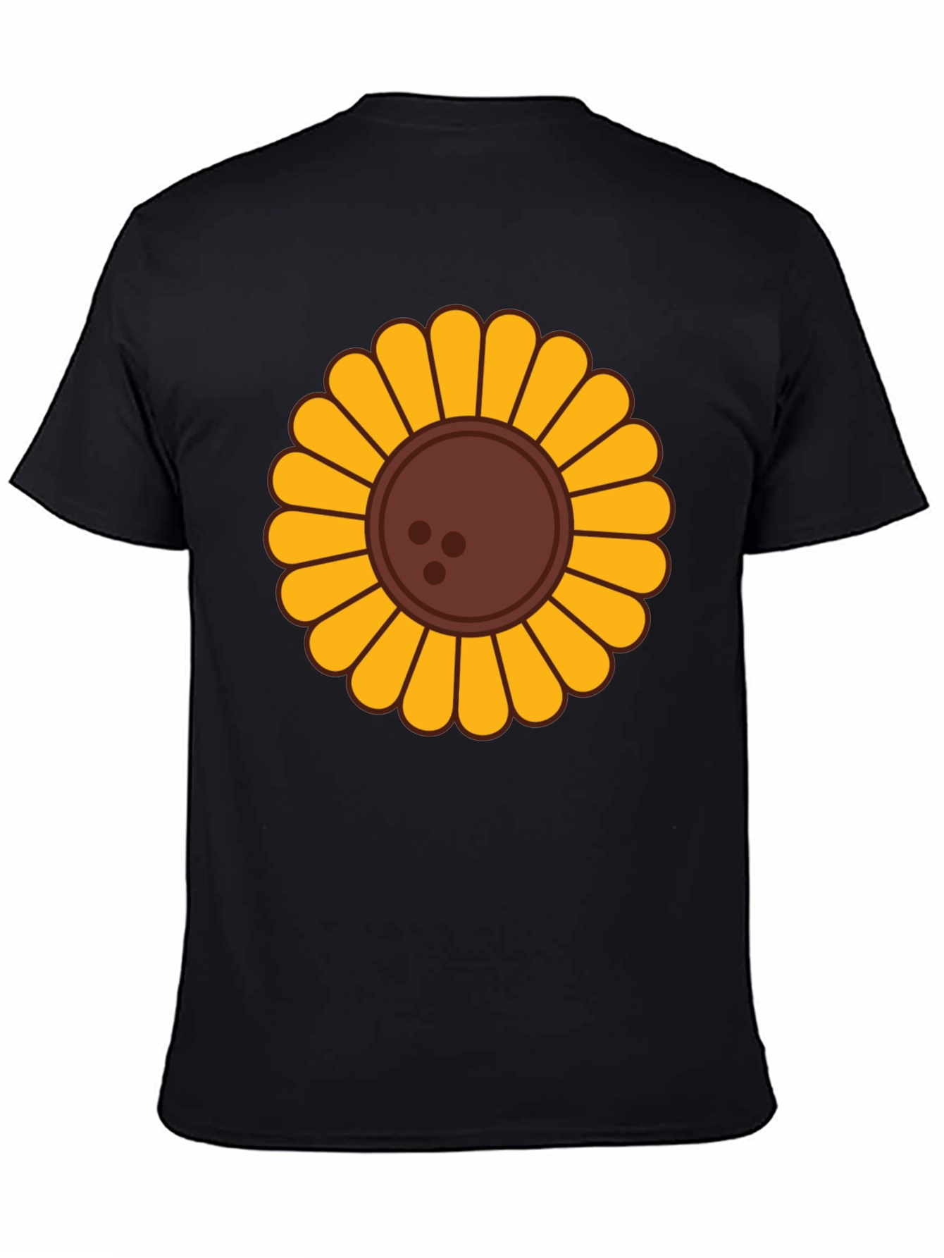 Black Sunflower Graphic T-Shirt - Unisex Black Tee view 4