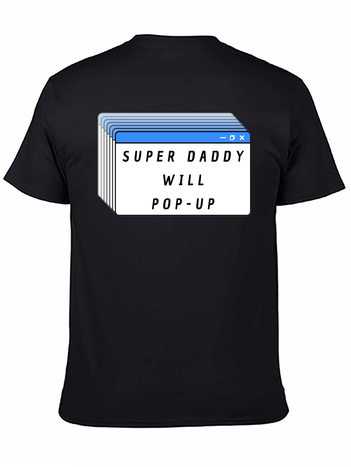 Black Super Daddy Will Pop-Up Black T-Shirt view 4