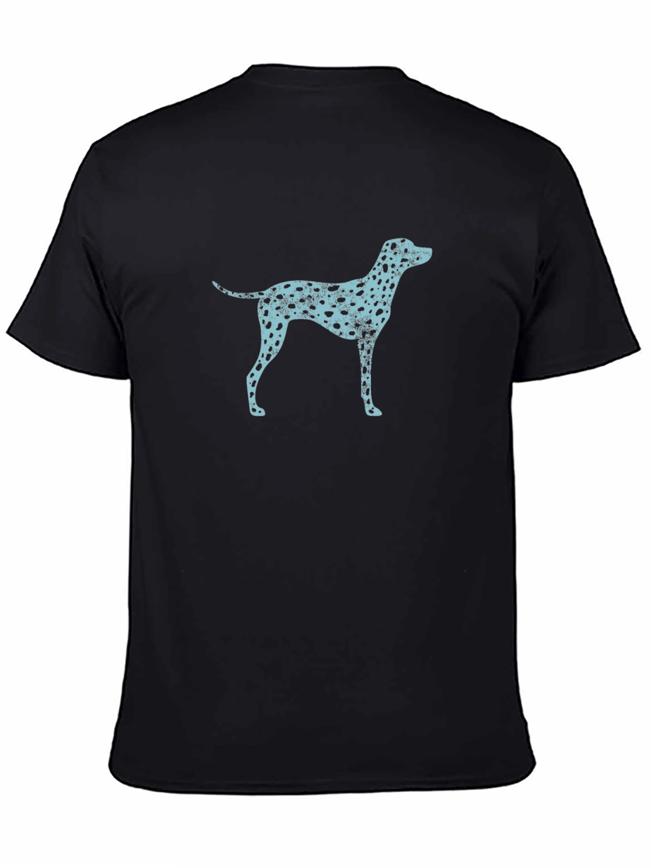 Black Dog Print Men's T-Shirt - Casual Wear view 4