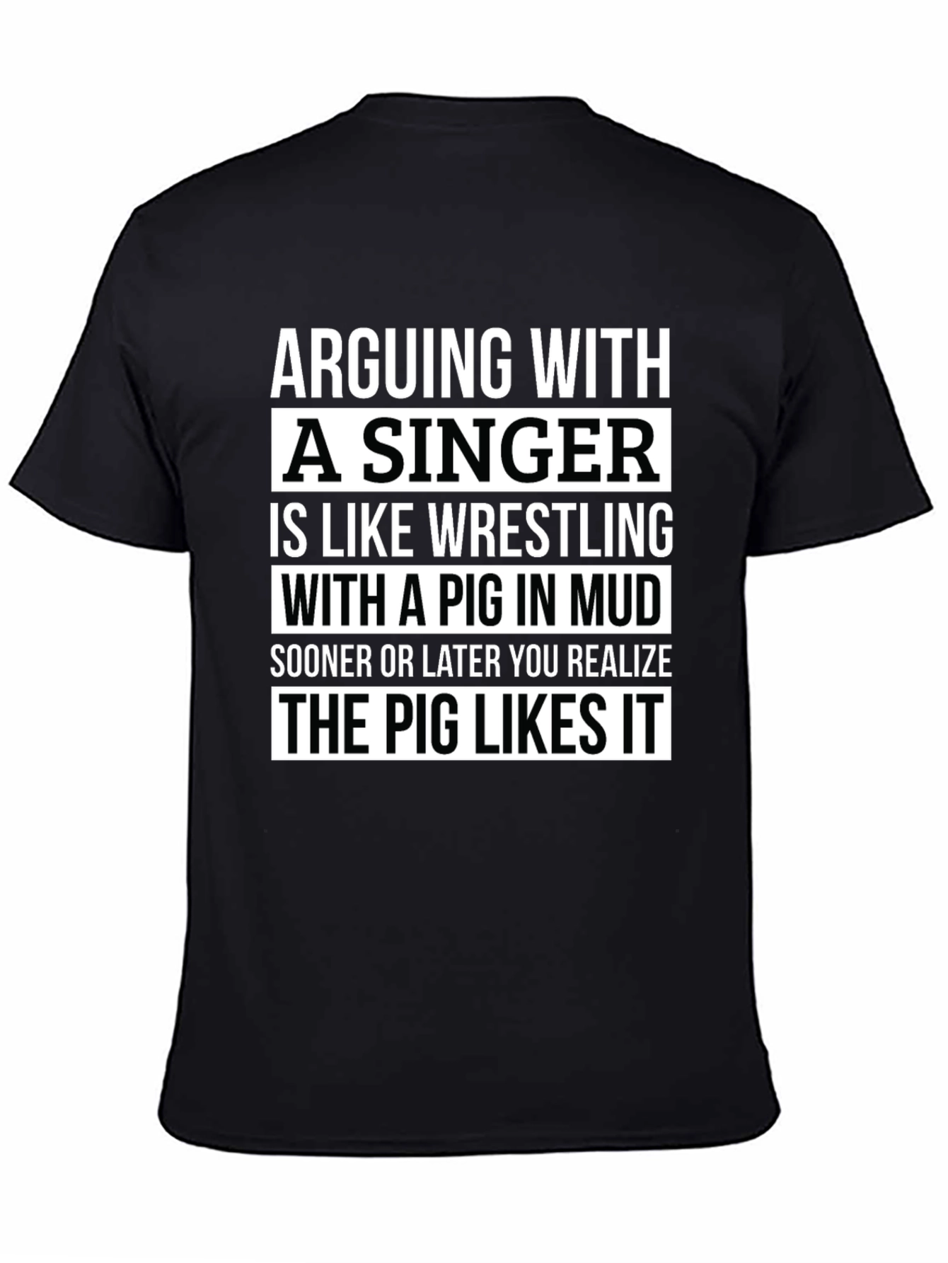 Black Arguing with a Singer T-Shirt - Funny Musician Tee view 4