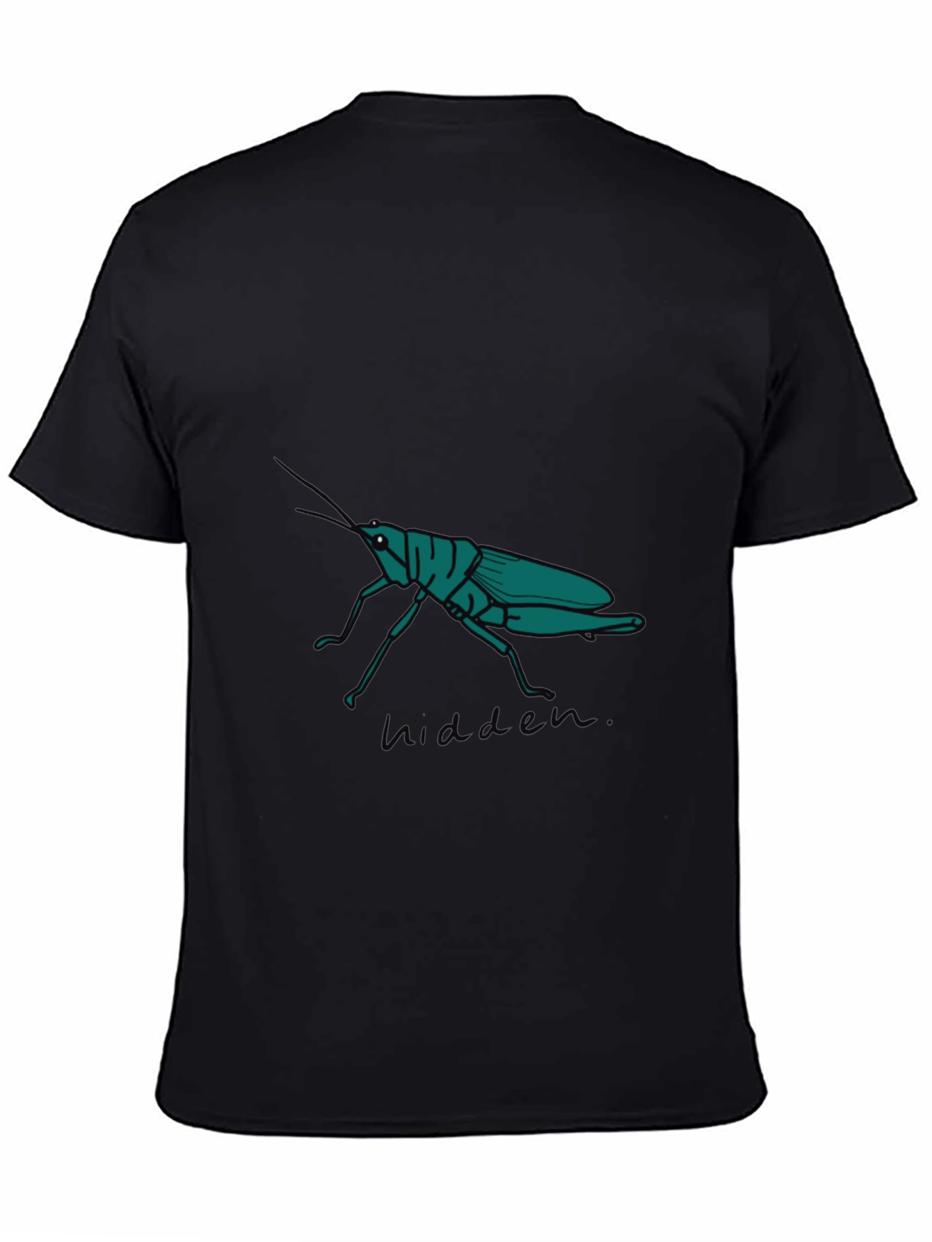 Black Grasshopper Graphic Tee - Hidden Nature Design view 4