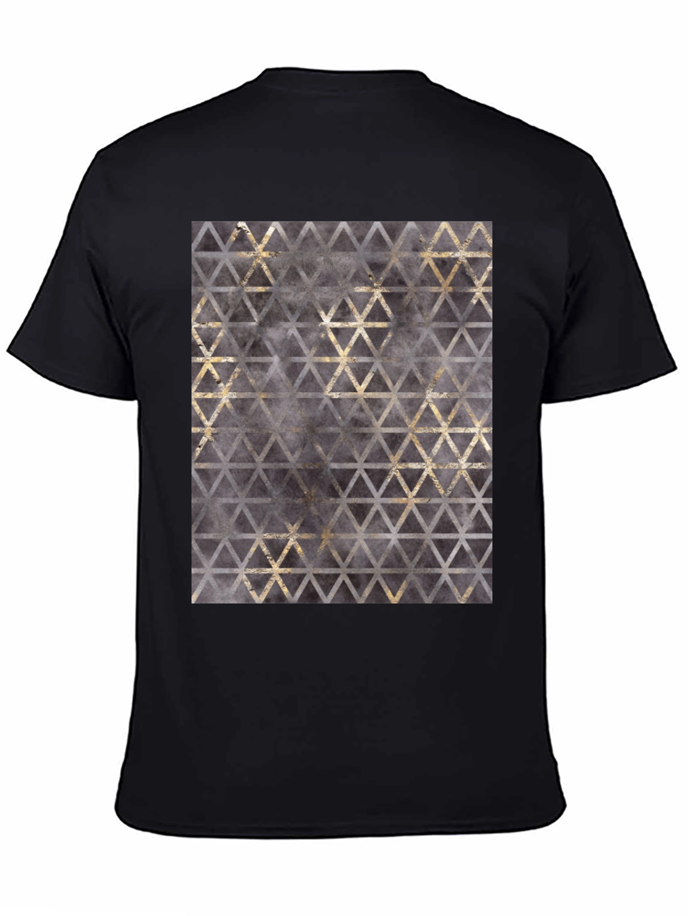 Black Geometric Triangle Print T-Shirt view 4